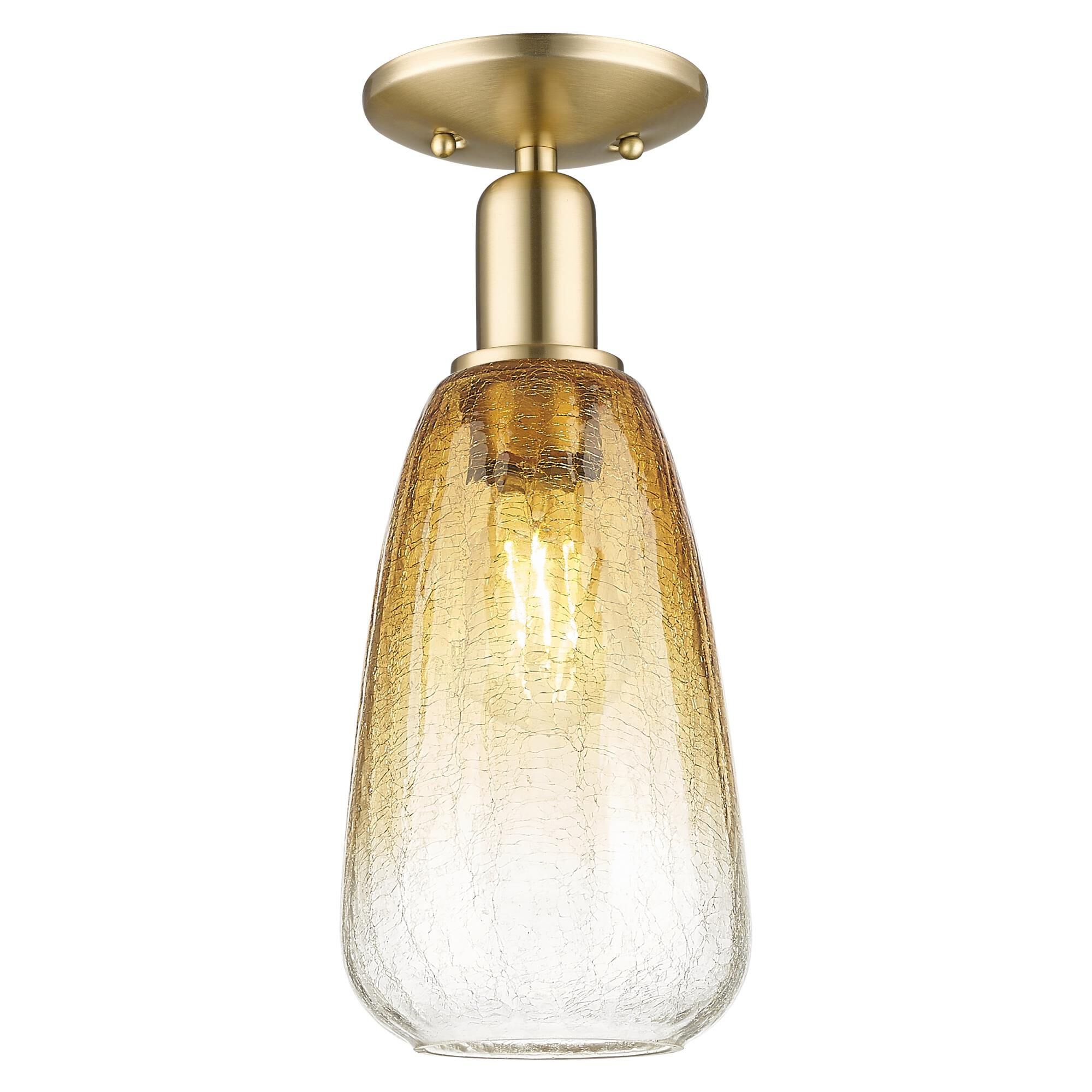 Shown in Champagne Bronze finish and Amber glass