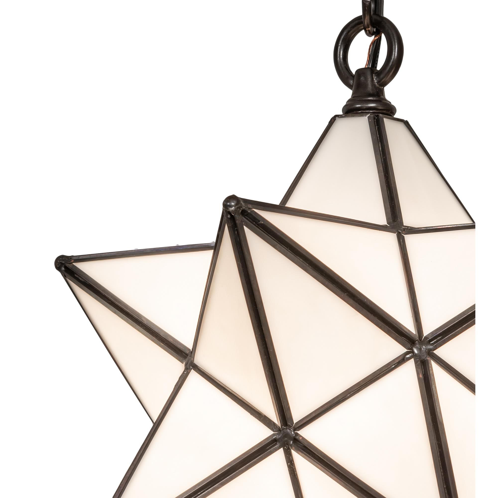 Shown in Craftsman Brown Finish finish and White glass