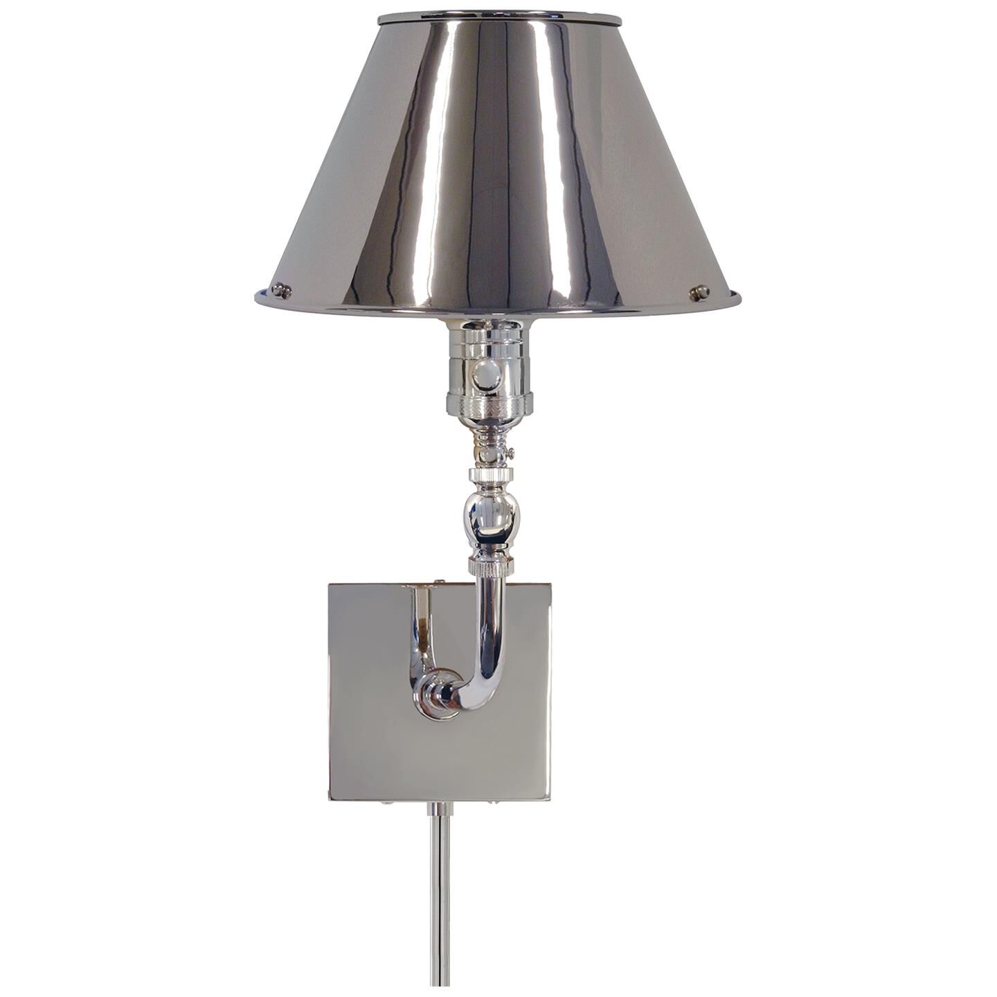 Shown in Polished Nickel finish and Polished Nickel shade