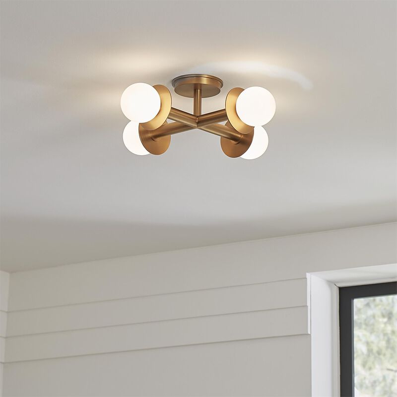 Kelly Wearstler Nodes 18 Inch 4 Light Semi Flush Mount by Visual Comfort Studio