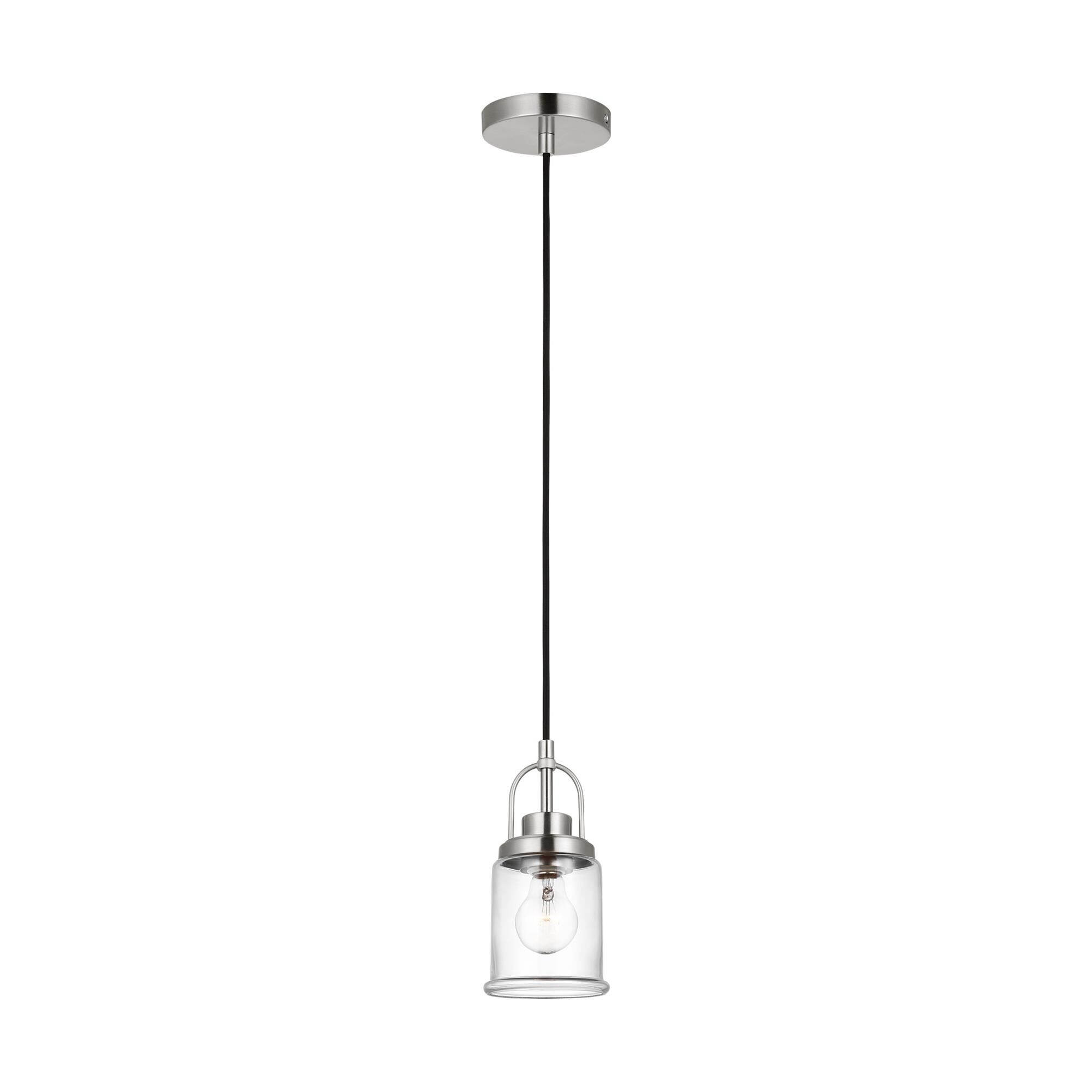 Shown in Brushed Nickel Silver finish and Clear glass and Clear Glass shade