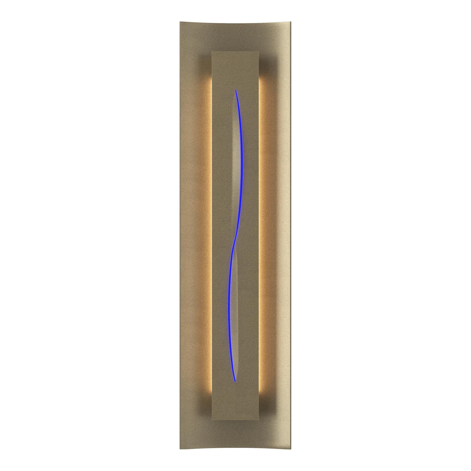 Shown in Soft Gold finish and Blue  glass