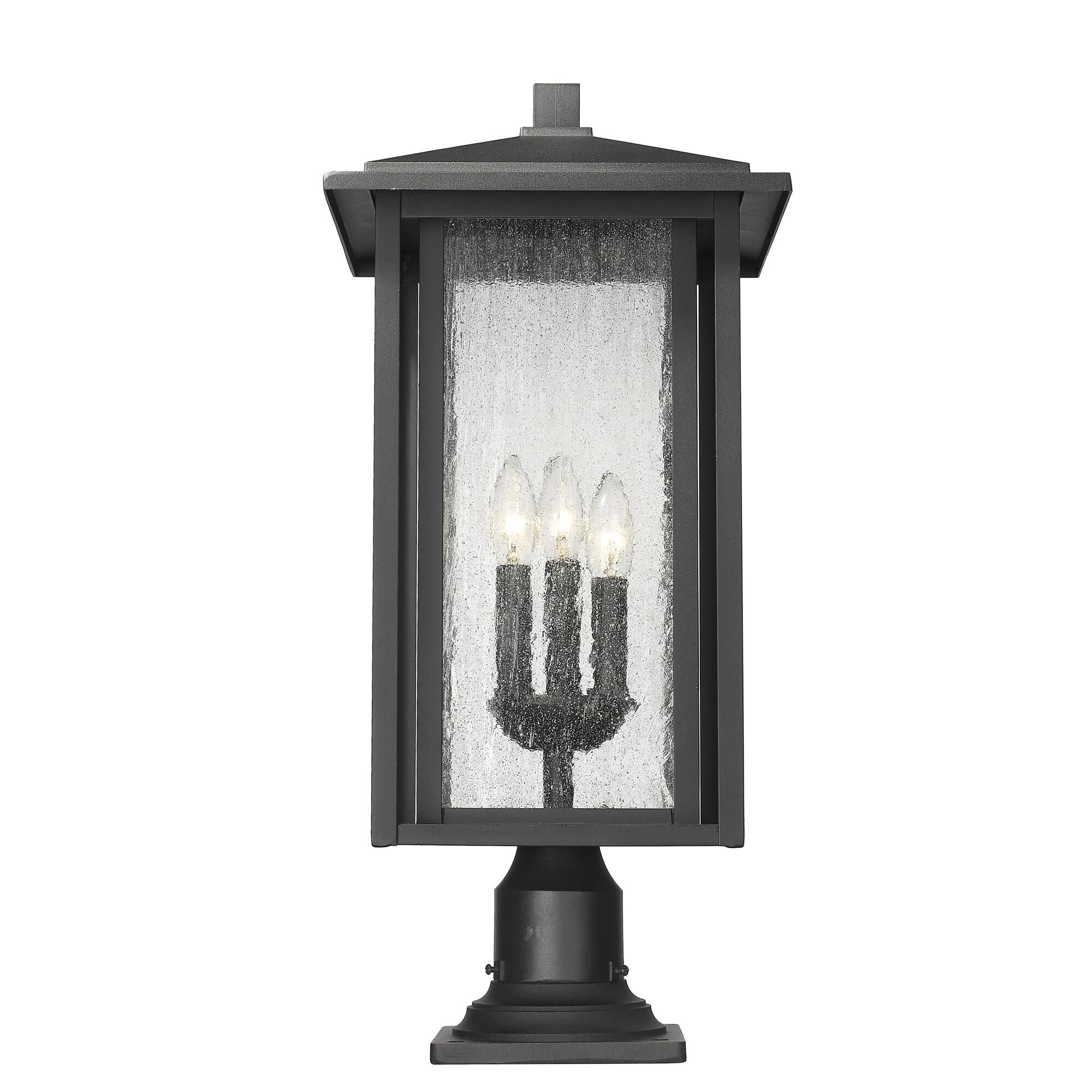 Shown in Black finish and Glass shade