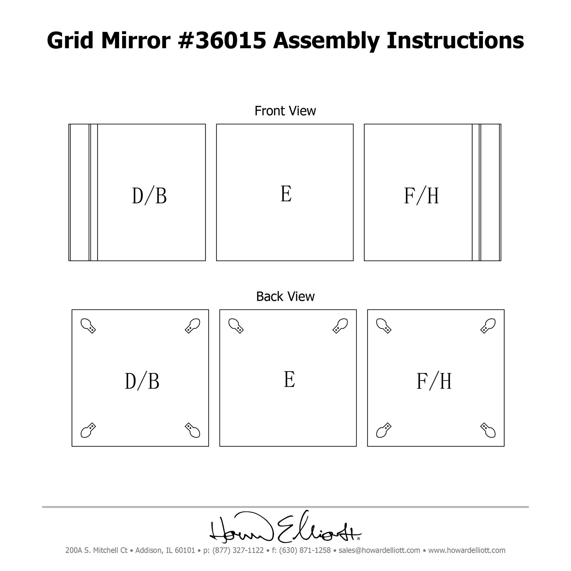 Grid Decorative Mirrors by Howard Elliott Collection