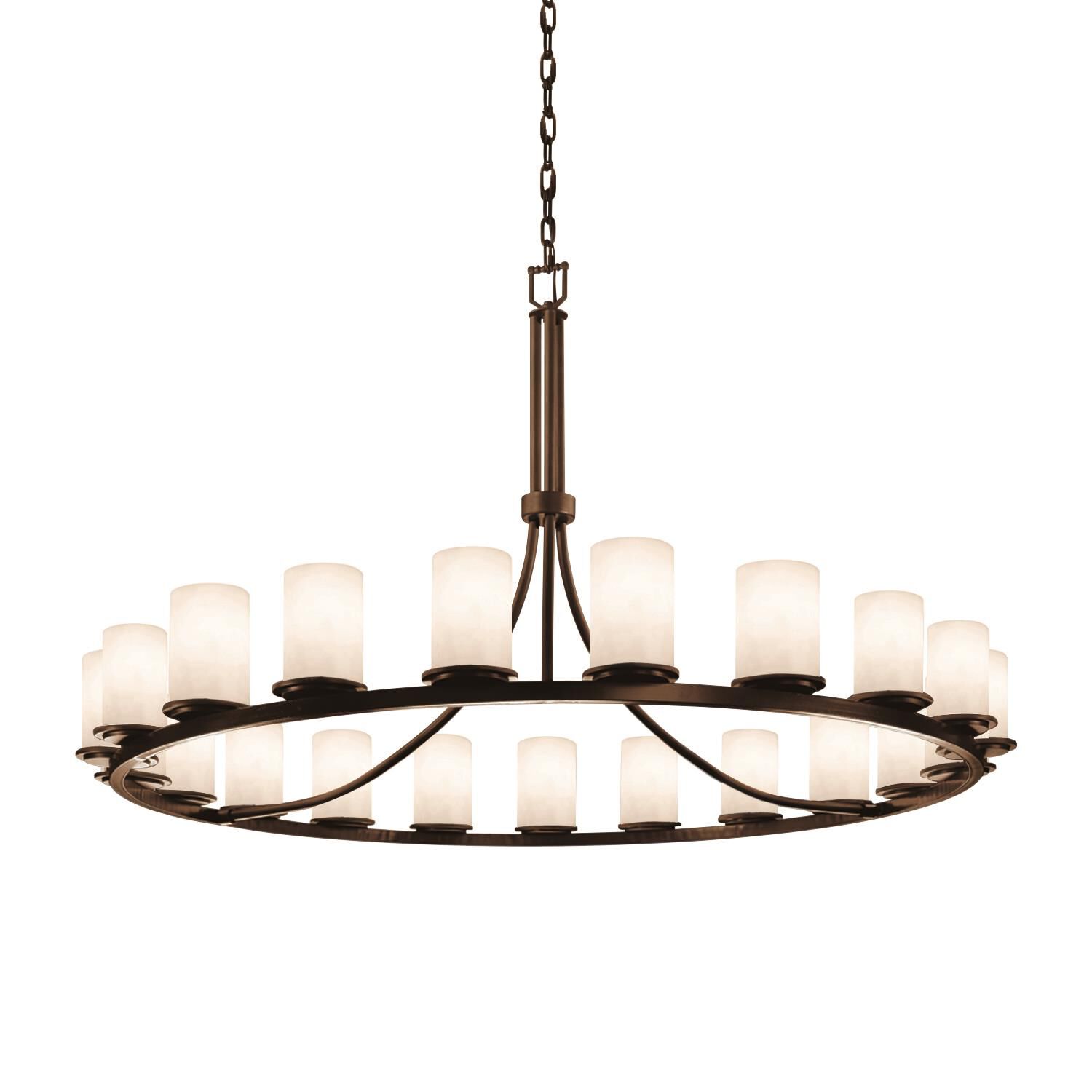 Shown in Dark Bronze finish and Clouds shade