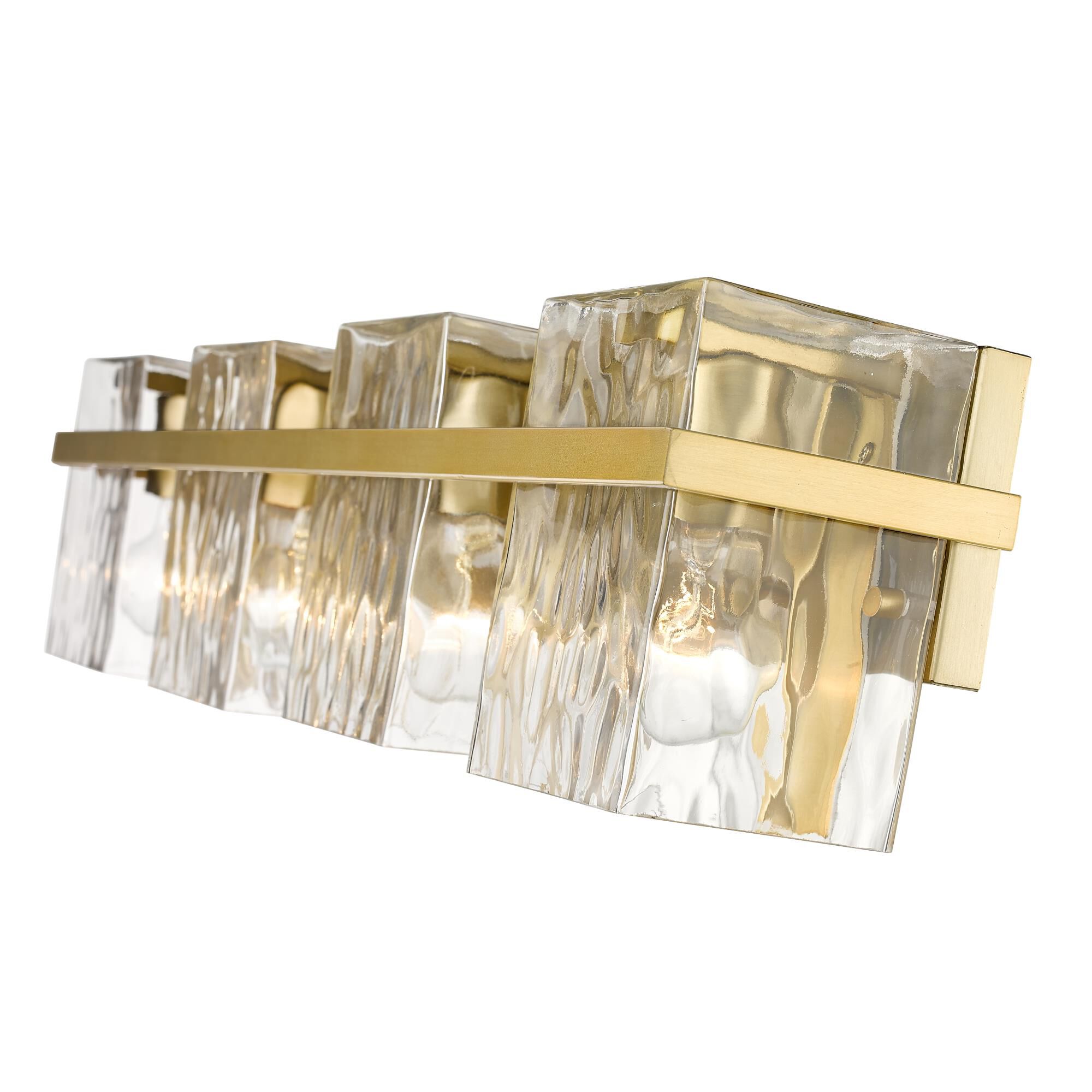 Shown in Modern Gold finish and Glass shade