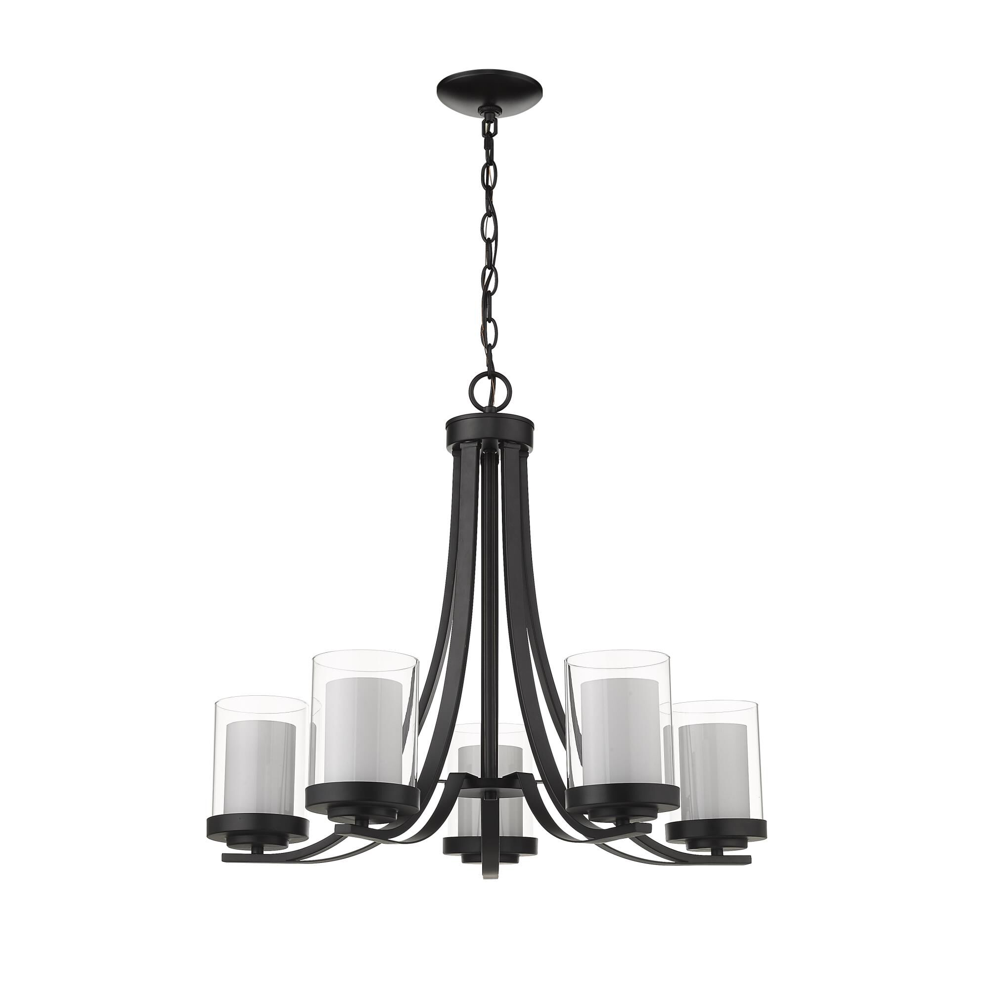 Shown in Matte Black finish and Glass shade