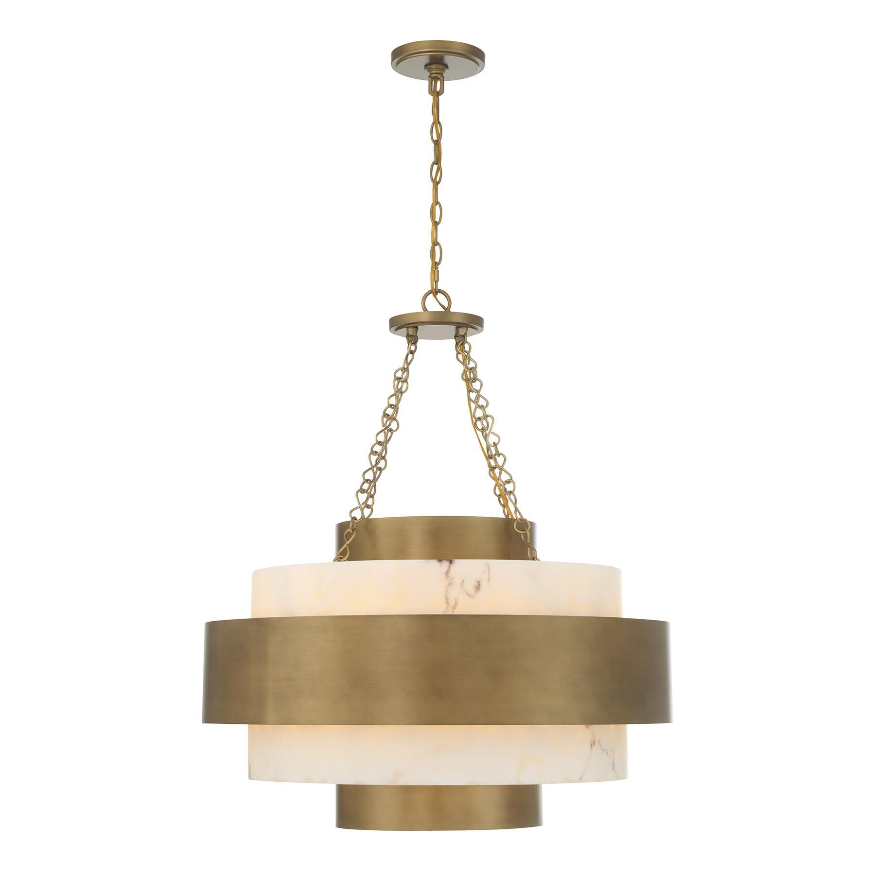 Shown in Antique Patina finish and Faux Alabaster glass