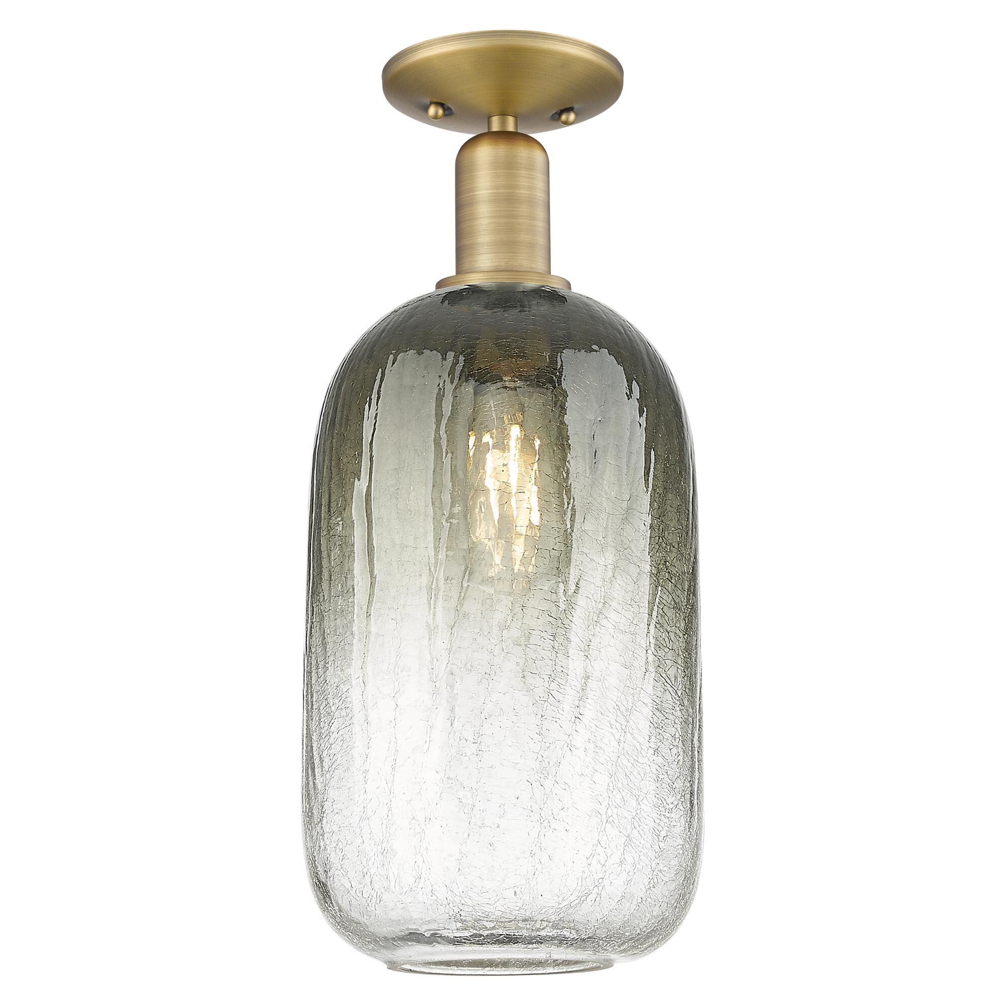 Shown in Brushed Brass finish and Slate glass