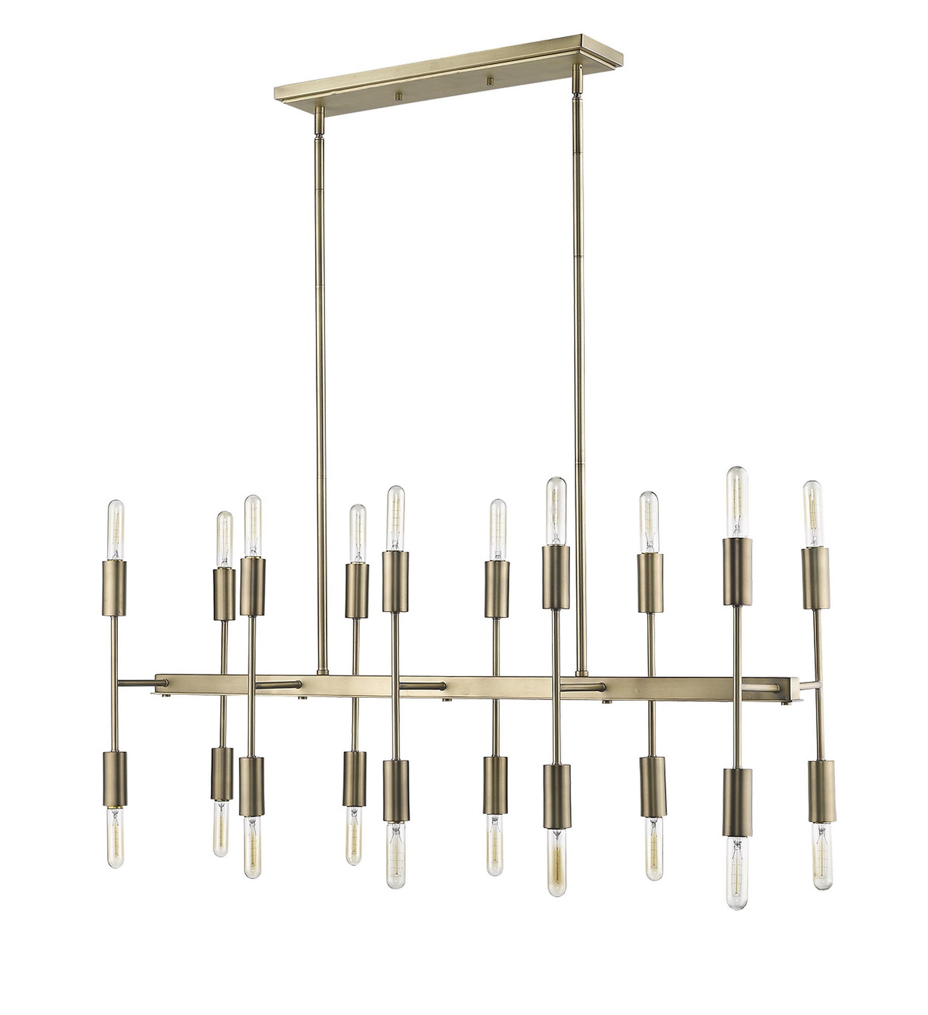 Shown in Aged Brass finish and -- glass and -- shade