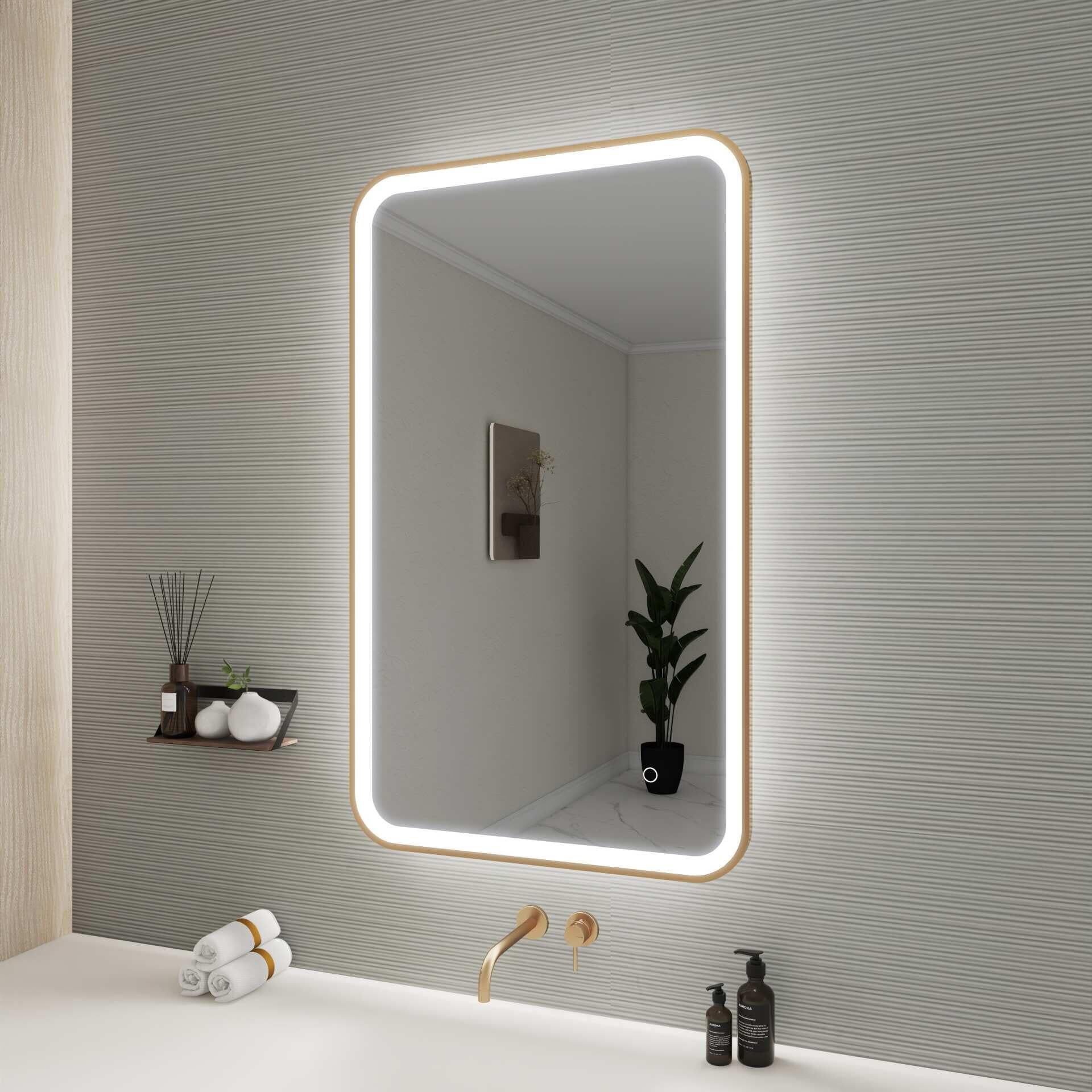 Harmoni 40 Inch Rectangular LED Lighted Mirror by Elegant Decor