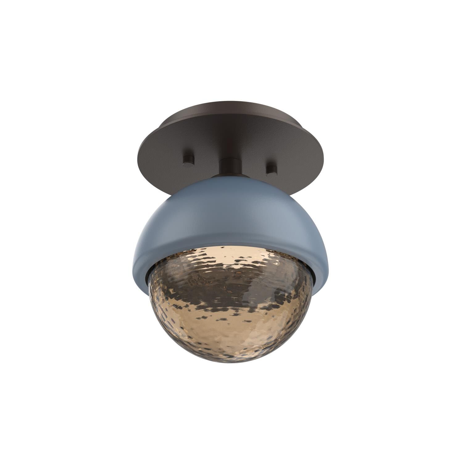 Shown in Flat Bronze finish and Bronze glass and Poppy Blue accent