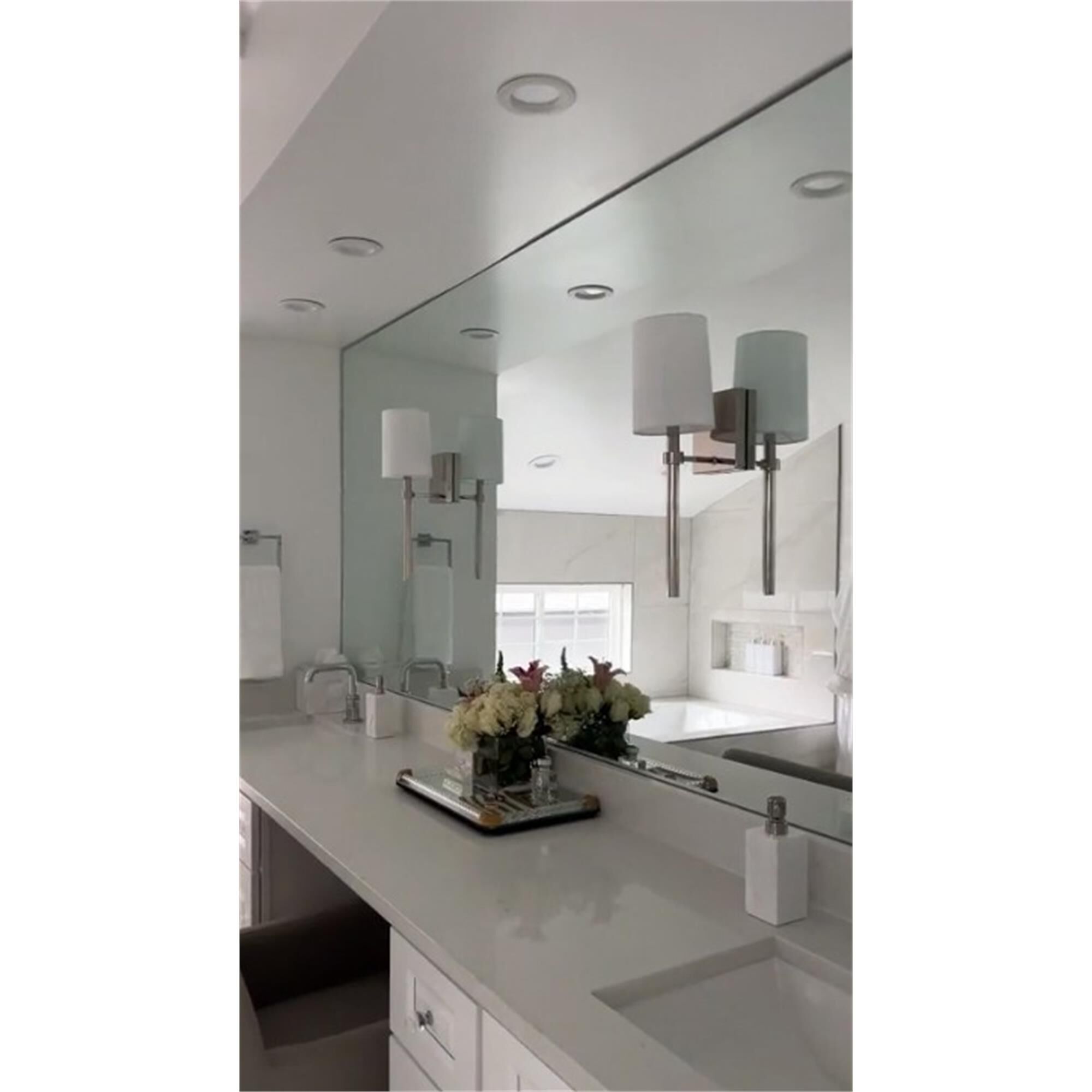 Shown in Polished Nickel finish and Silk glass and White shade