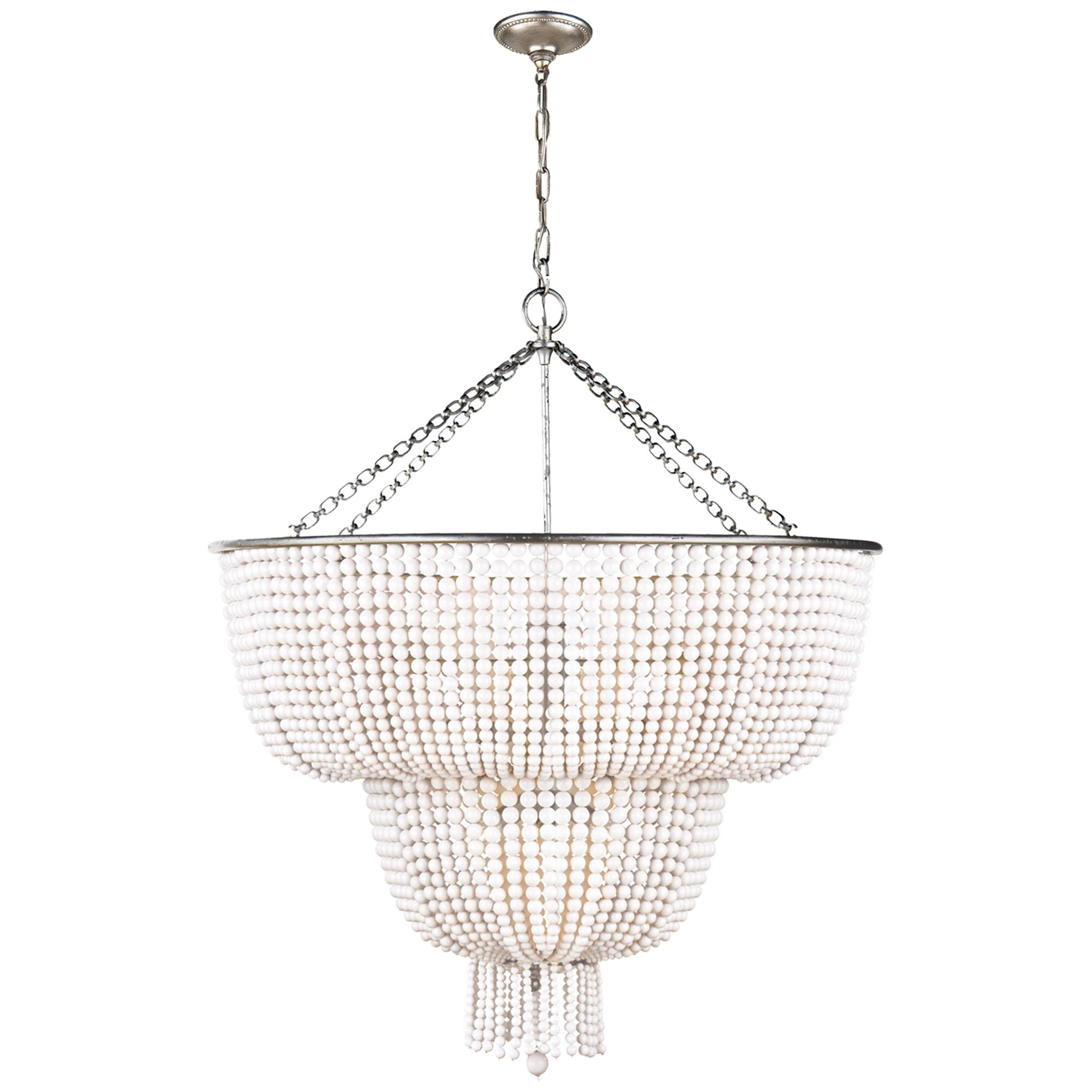 Shown in Burnished Silver Leaf finish and White Acrylic glass