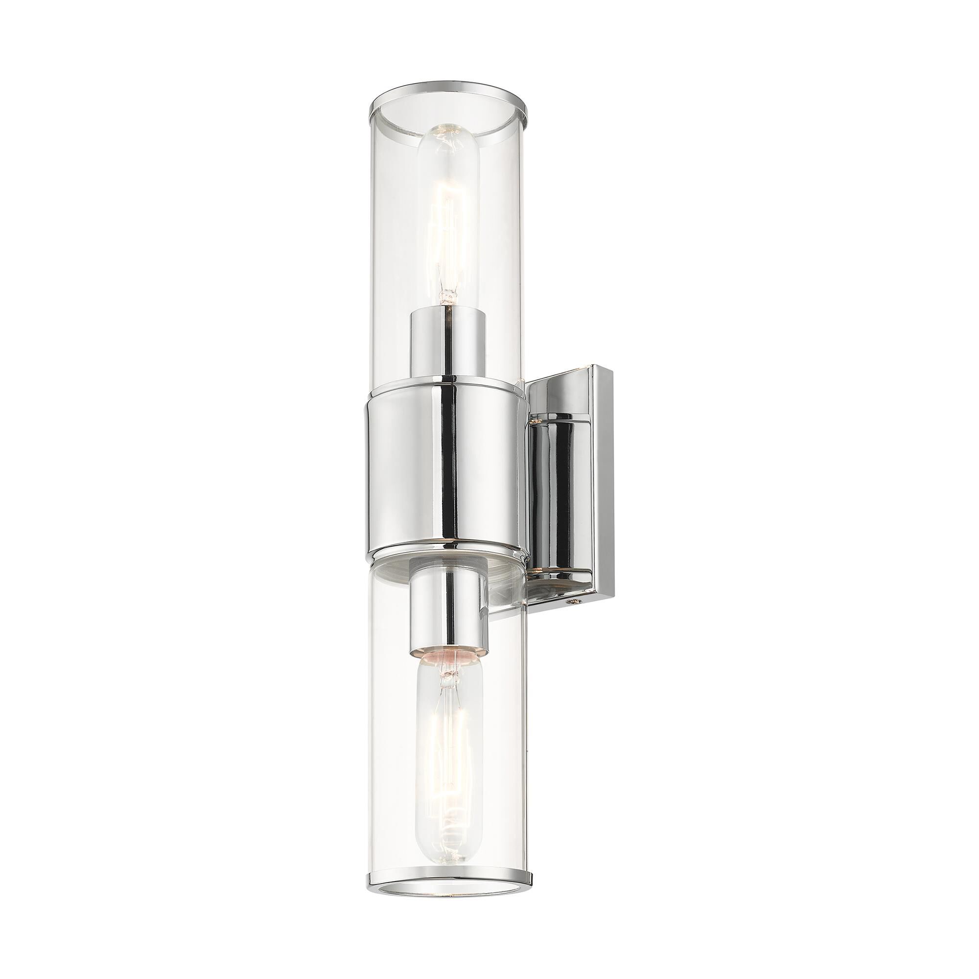 Shown in Polished Chrome finish and Clear  glass