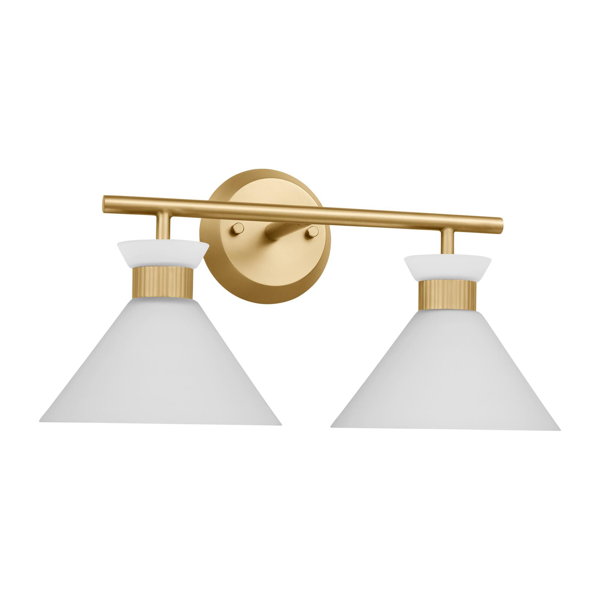 Shown in Satin Brass finish and Etched White Glass s shade
