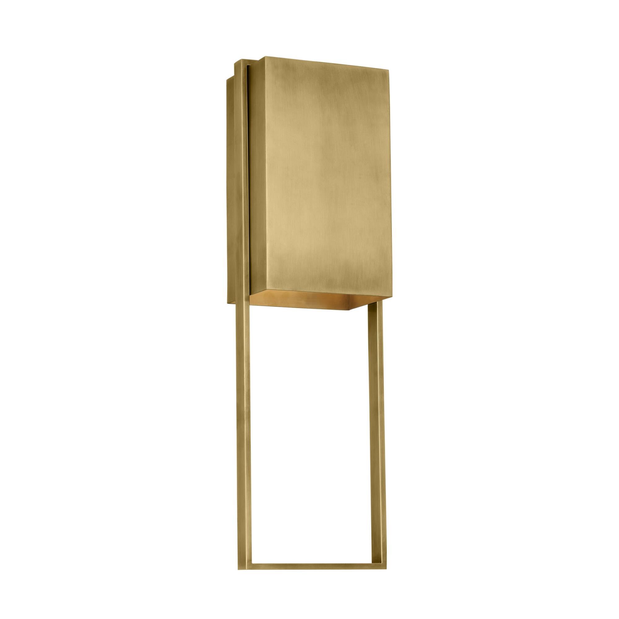 Shown in Hand-Rubbed Antique Brass finish and Brass shade