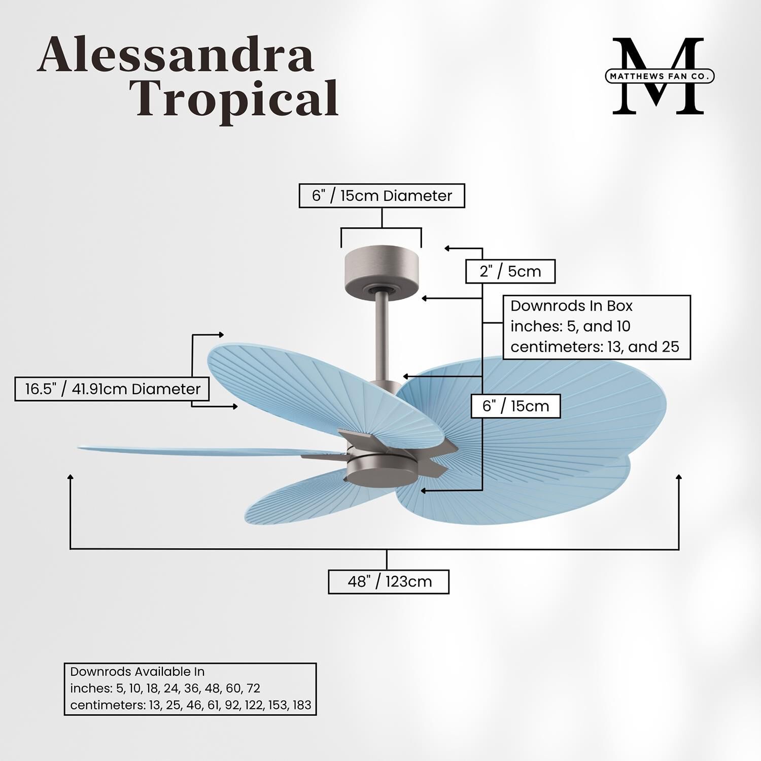 Alessandra Tropical 48 Inch Ceiling Fan by Matthews Fan Company