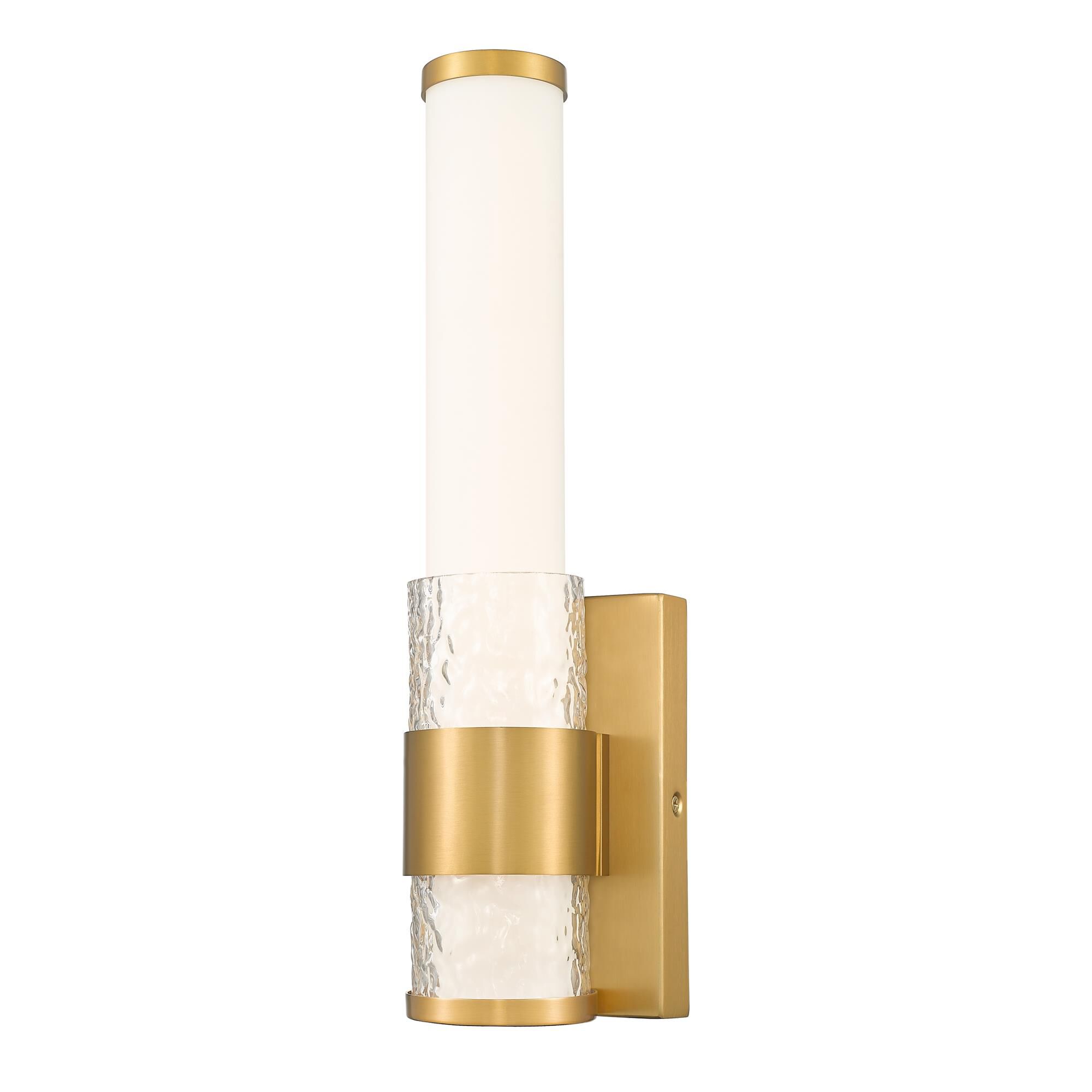 Shown in Modern Gold finish and Matte Opal glass and Matte Opal shade