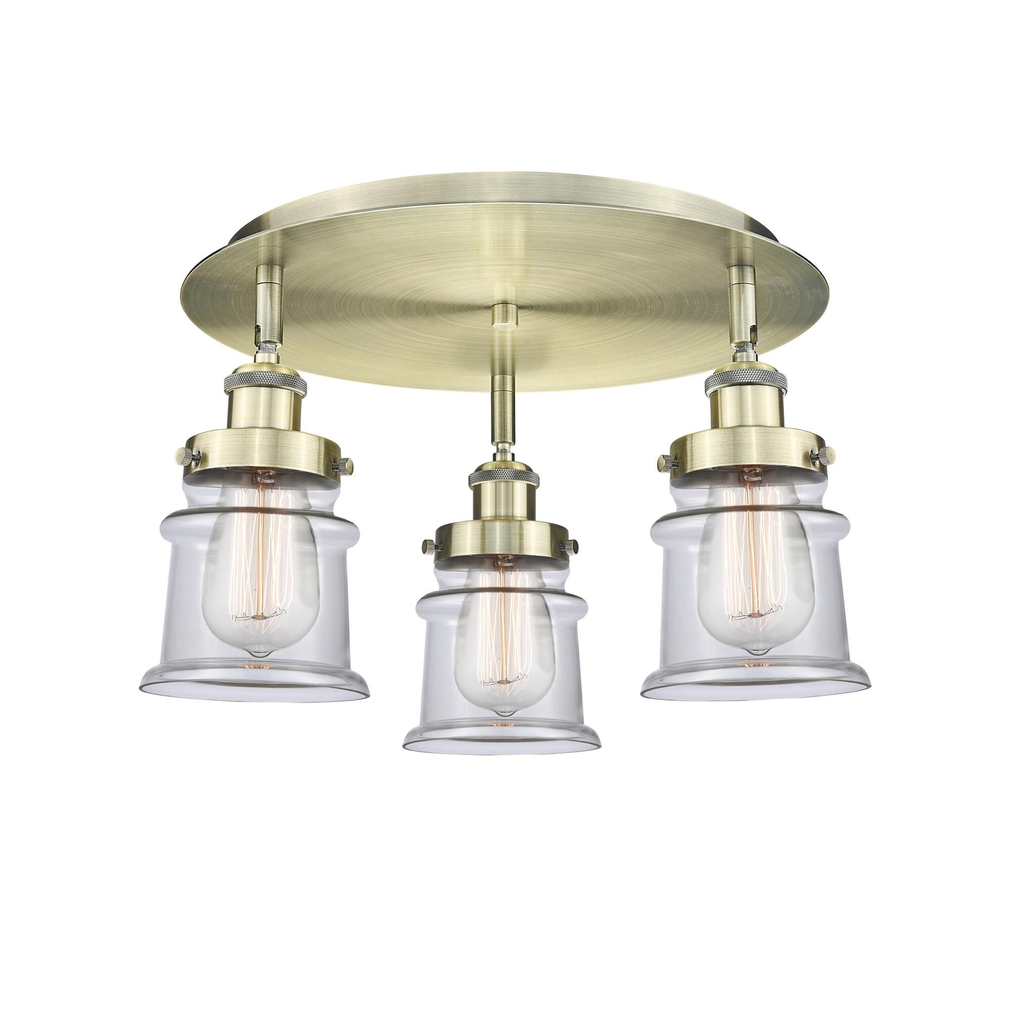Shown in Antique Brass finish and Clear glass