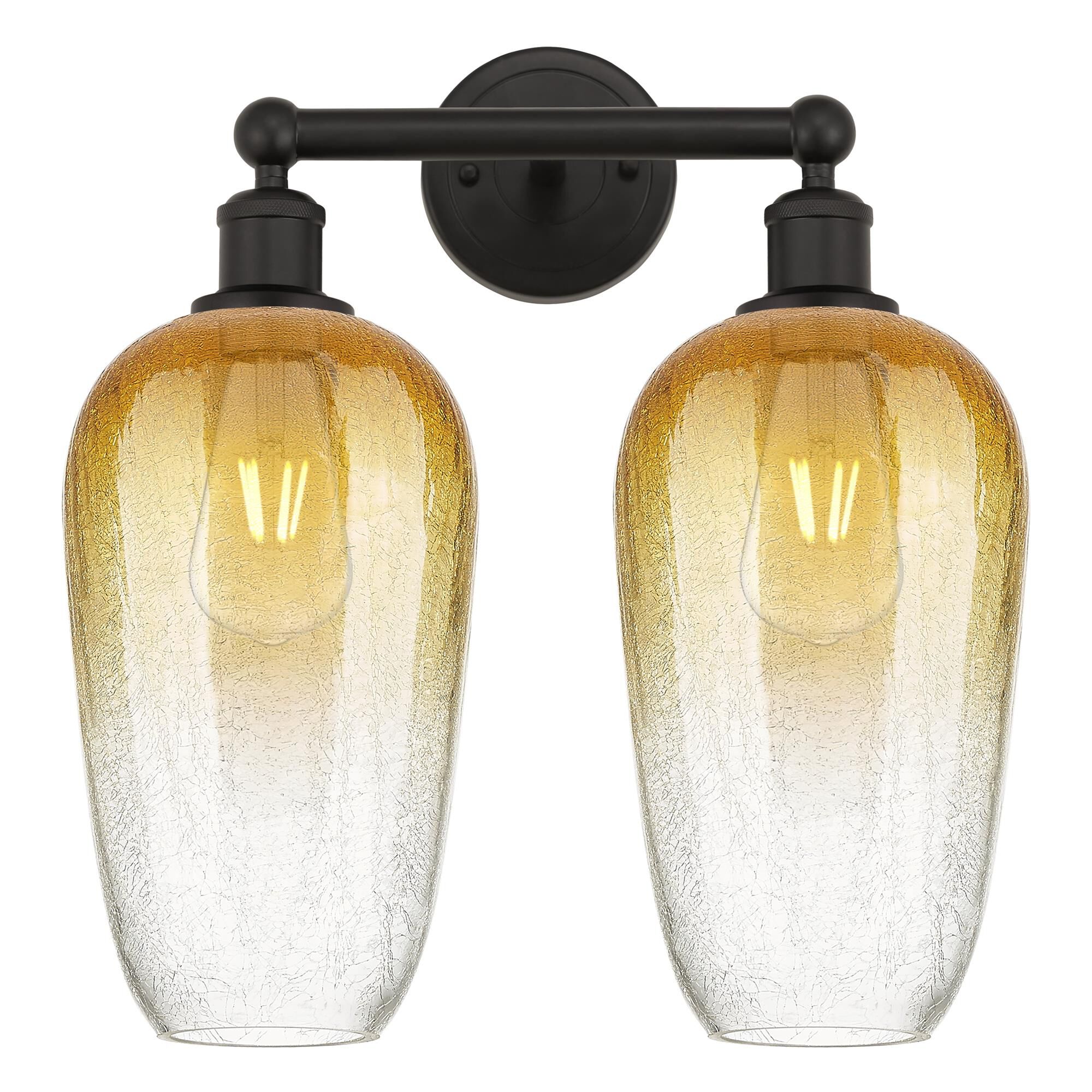 Shown in Oil Rubbed Bronze finish and Amber glass