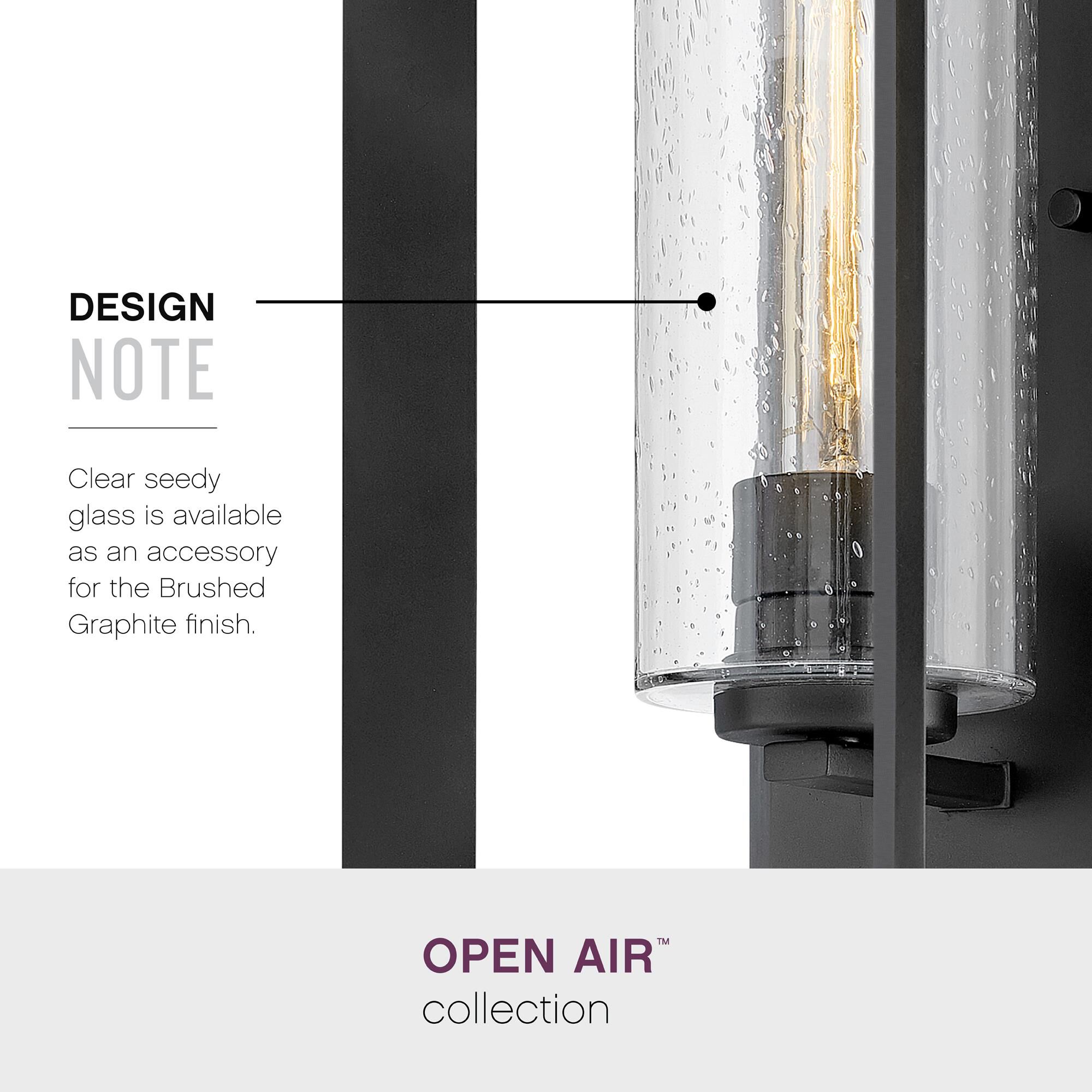 Shown in Brushed Graphite finish and Etched Opal glass