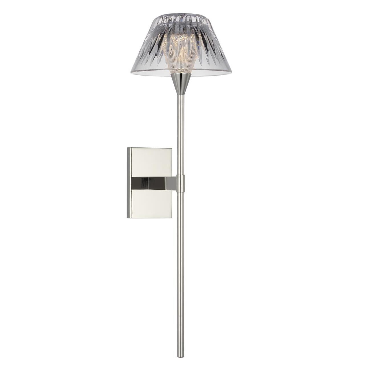 Shown in Polished Nickel finish and Clear crystal