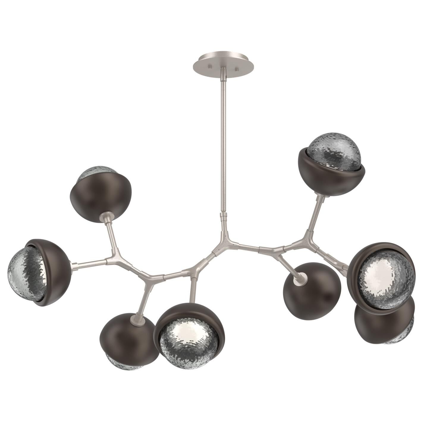 Shown in Beige Silver finish and Smoke glass and Flat Bronze accent