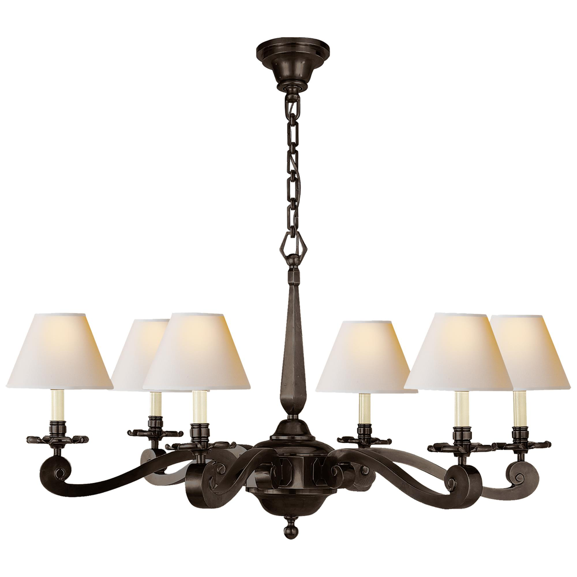 Shown in Gun Metal finish and Natural Paper shade