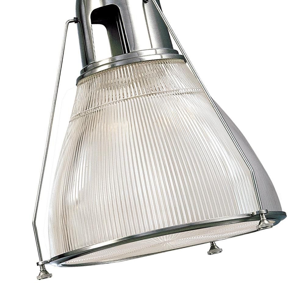 Shown in Polished Nickel finish and Clear Prismatic glass