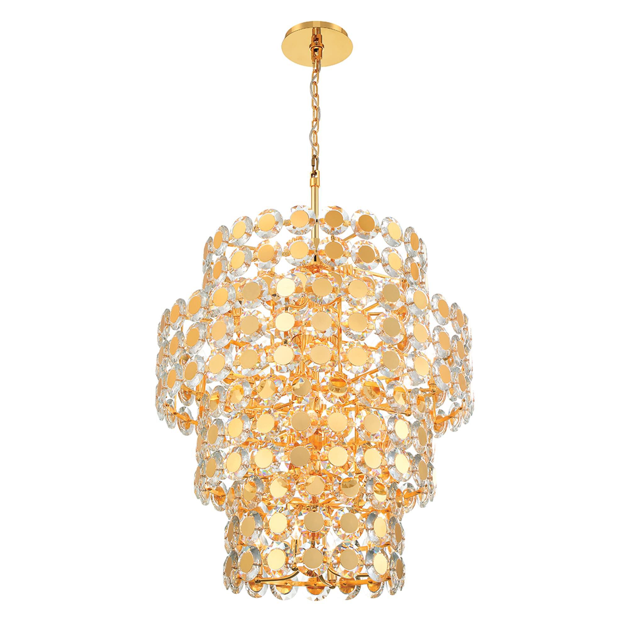 Shown in Gold finish and Clear crystal