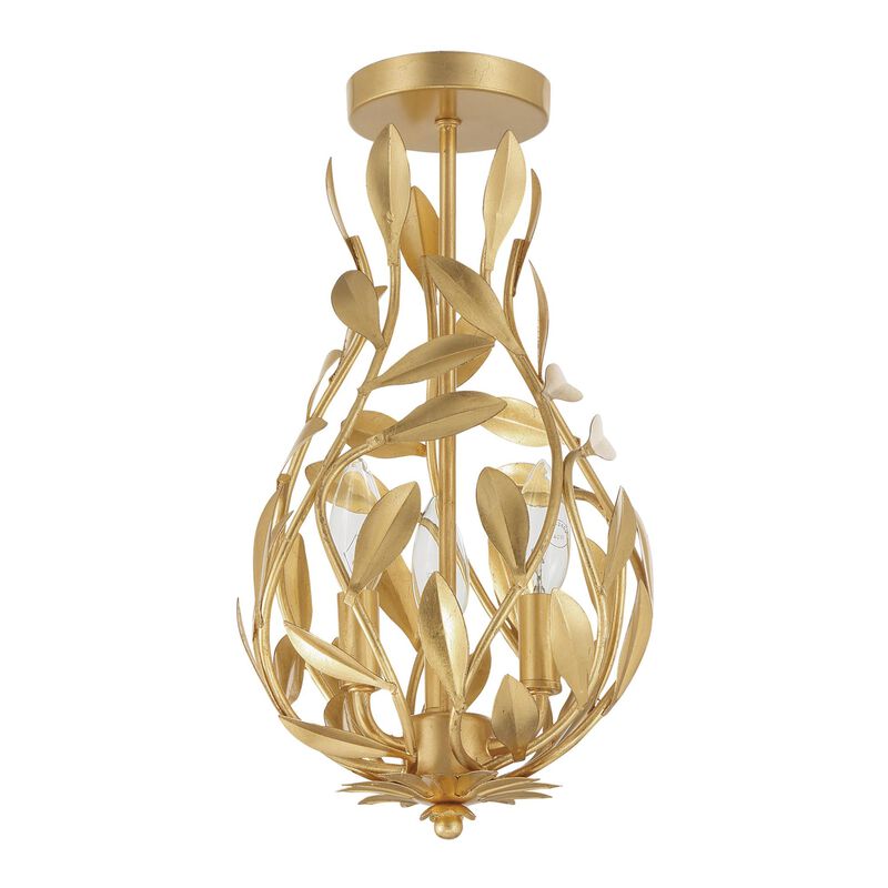 Broche 9 Inch 3 Light Semi Flush Mount by Crystorama