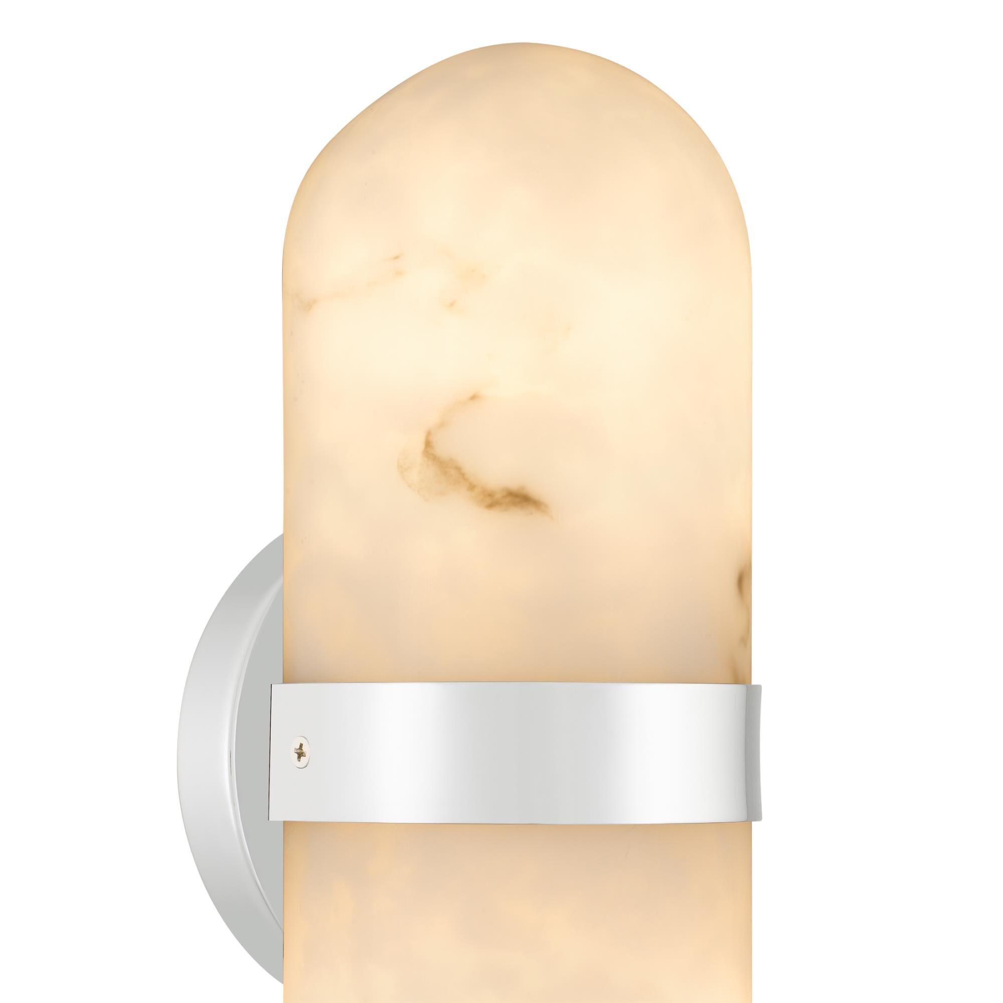 Shown in Polished Chrome finish and Alabaster Resin shade