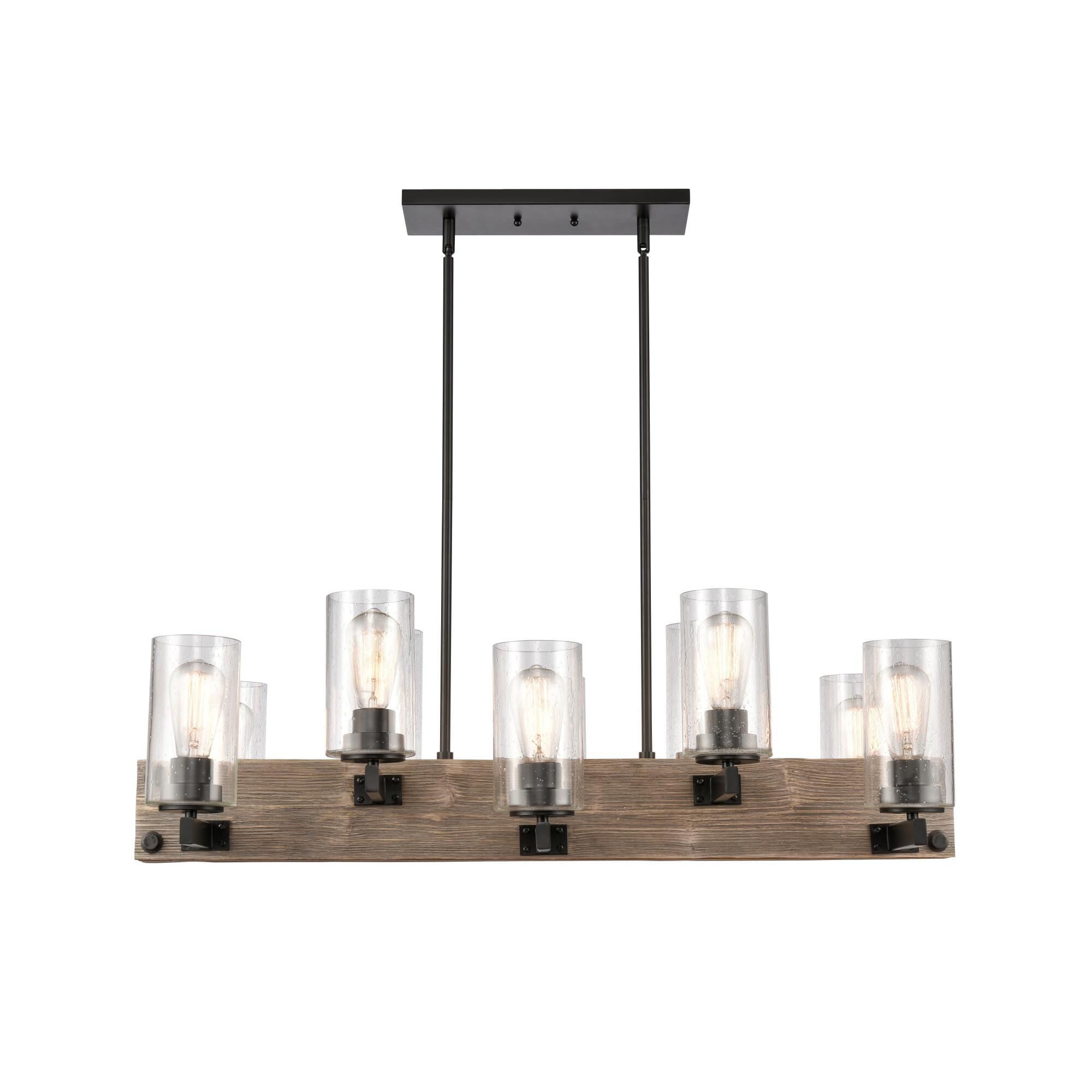Shown in Matte Black finish and Seedy Diego glass and White Washed Cedarwood accent
