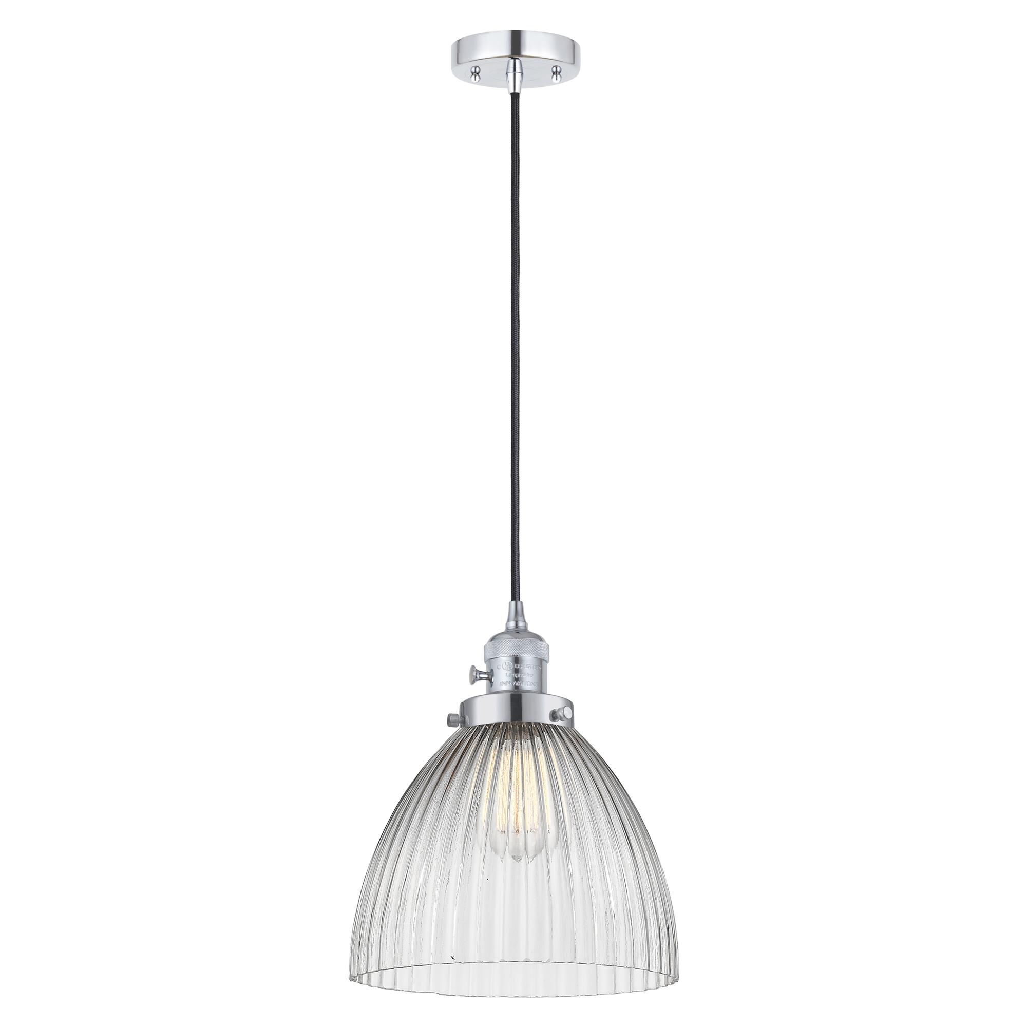 Shown in Polished Chrome finish and Clear glass