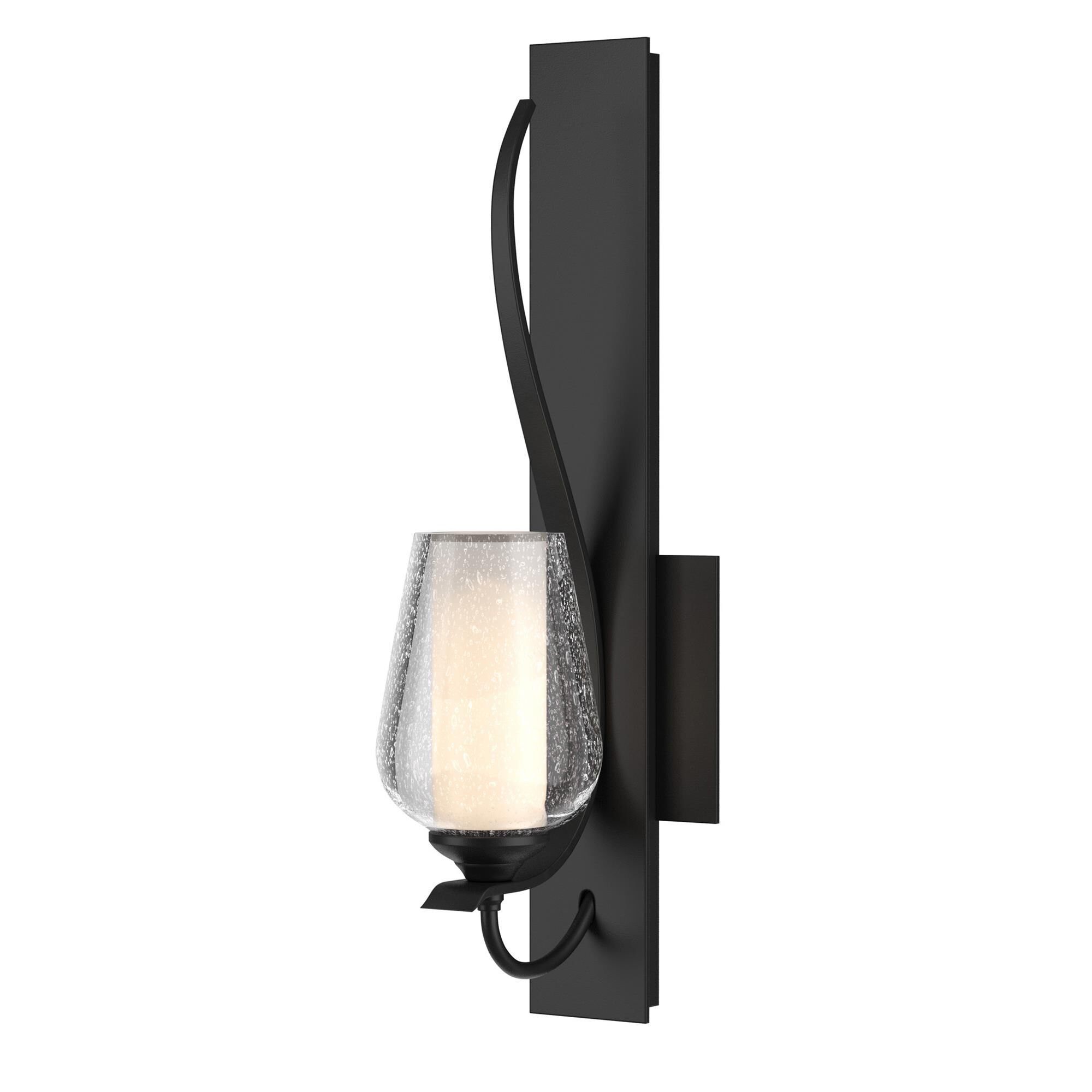 Shown in Black finish and Opal And Seeded glass
