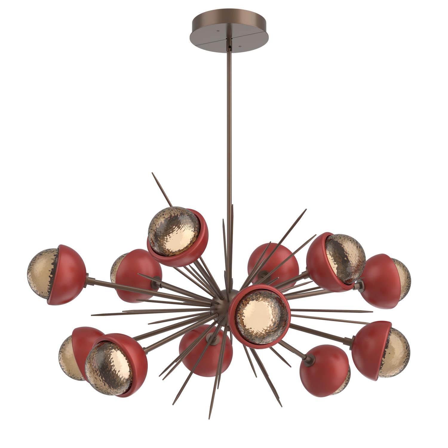 Shown in Burnished Bronze finish and Bronze glass and Cinnamon Red accent