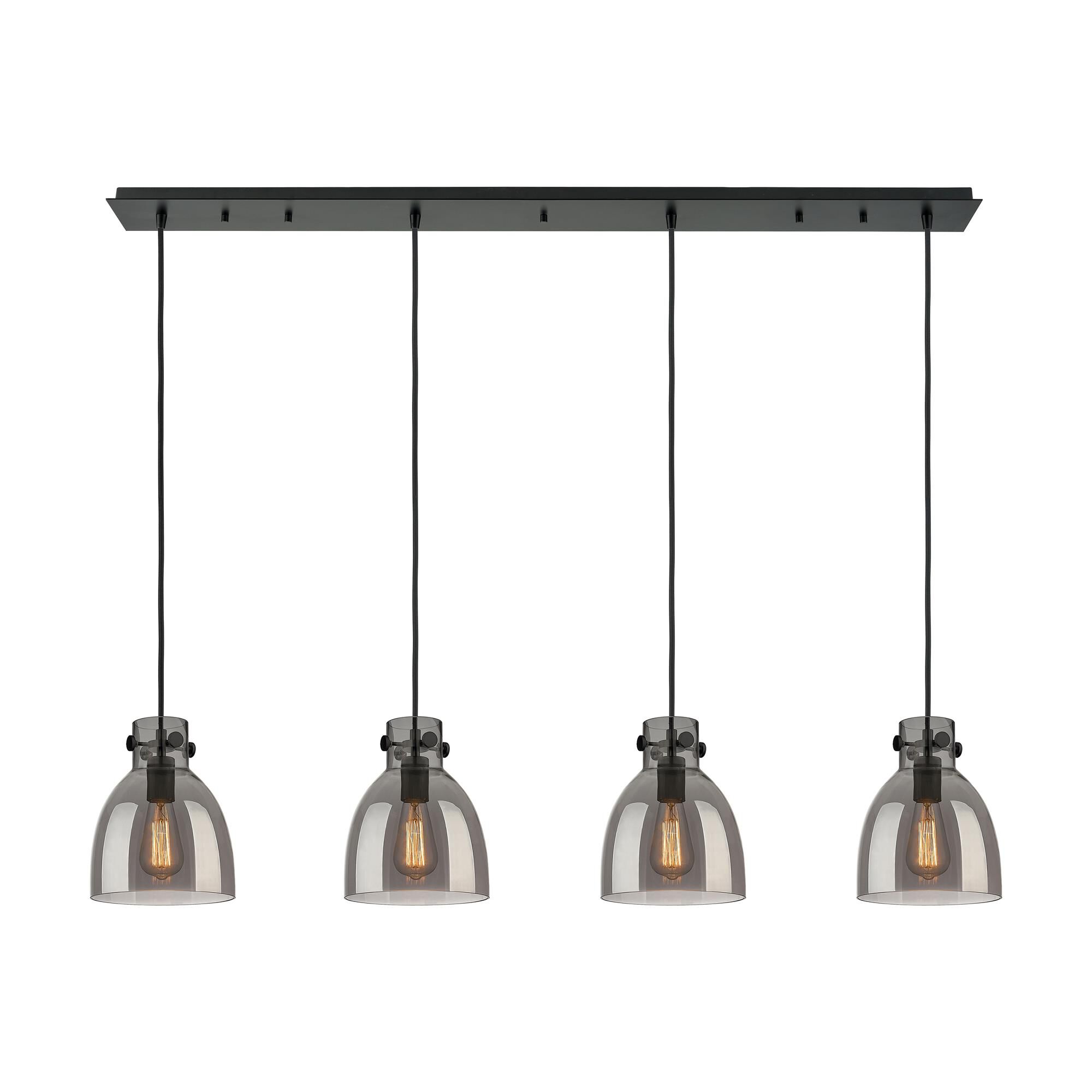 Shown in Matte Black finish and Light Smoke glass and Light Smoke Glass shade