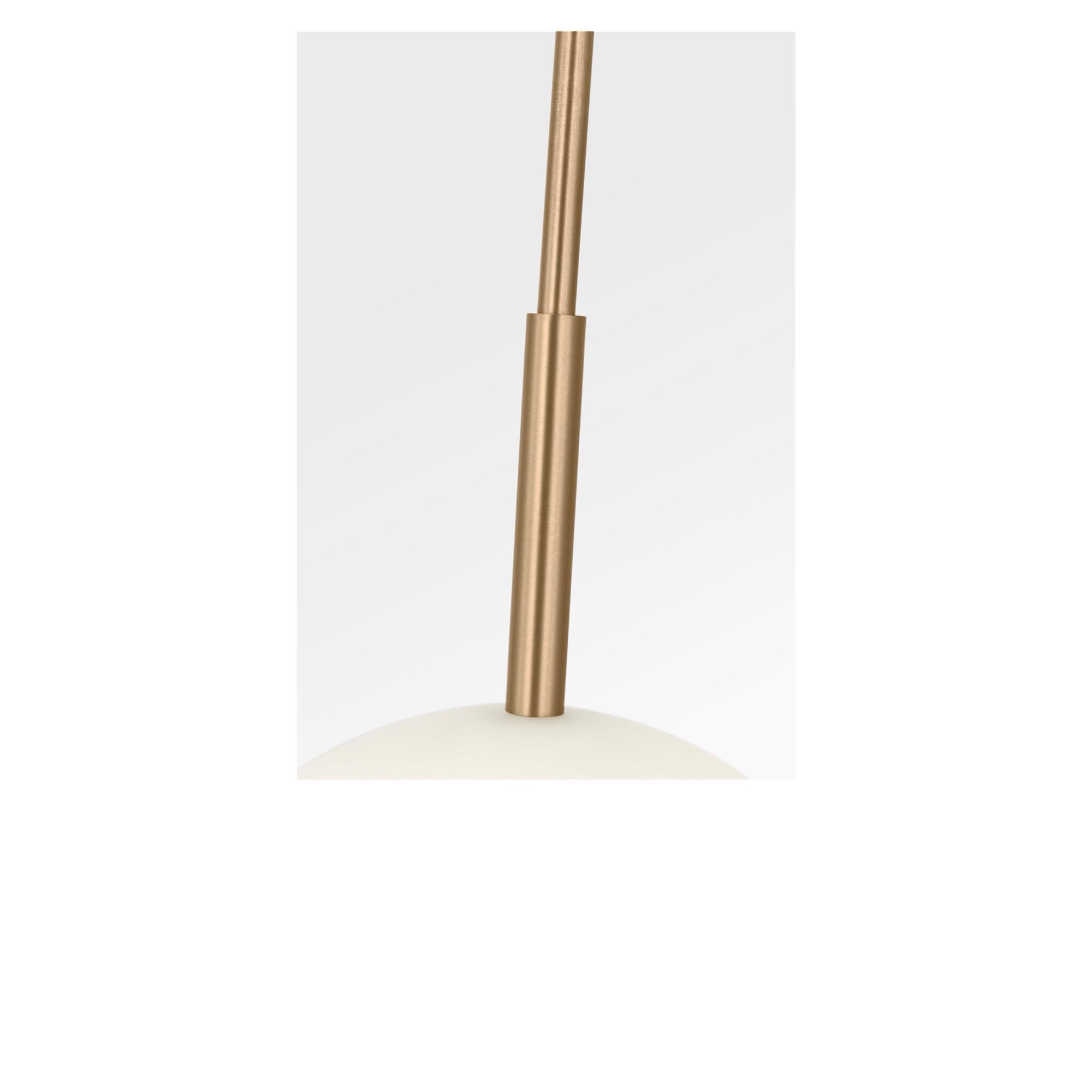 Shown in Satin Brass finish and Etched White glass