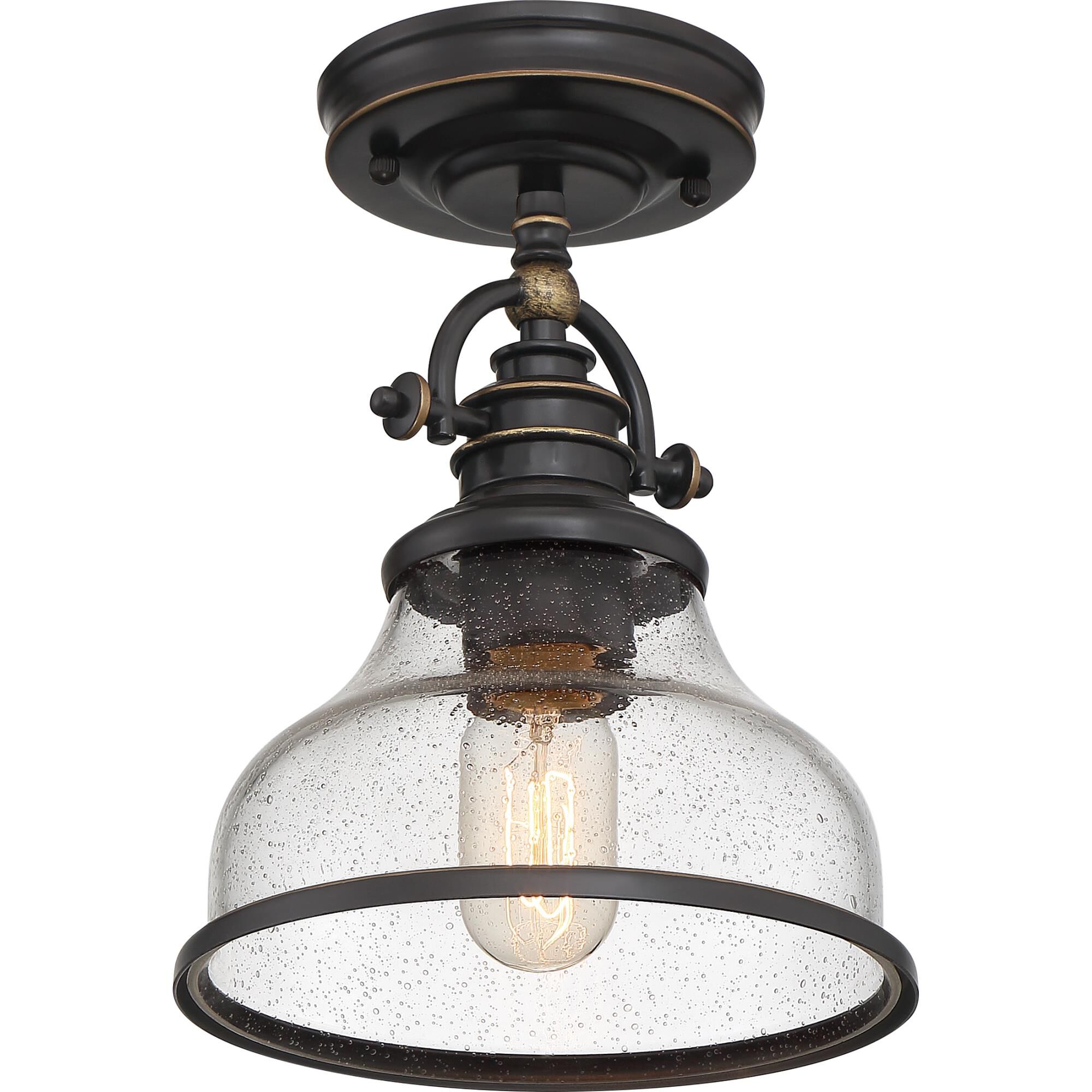 Grant 8 Inch 1 Light Semi Flush Mount by Quoizel