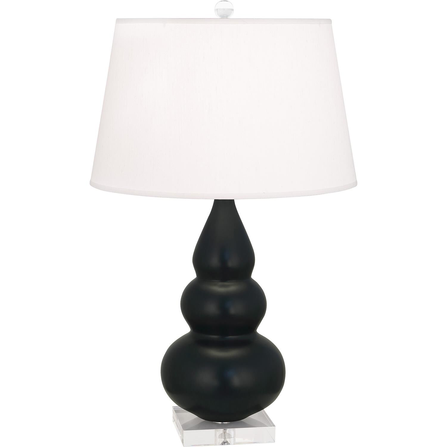 Shown in Matte Obsidian finish and Pearl shade and Lucite accent