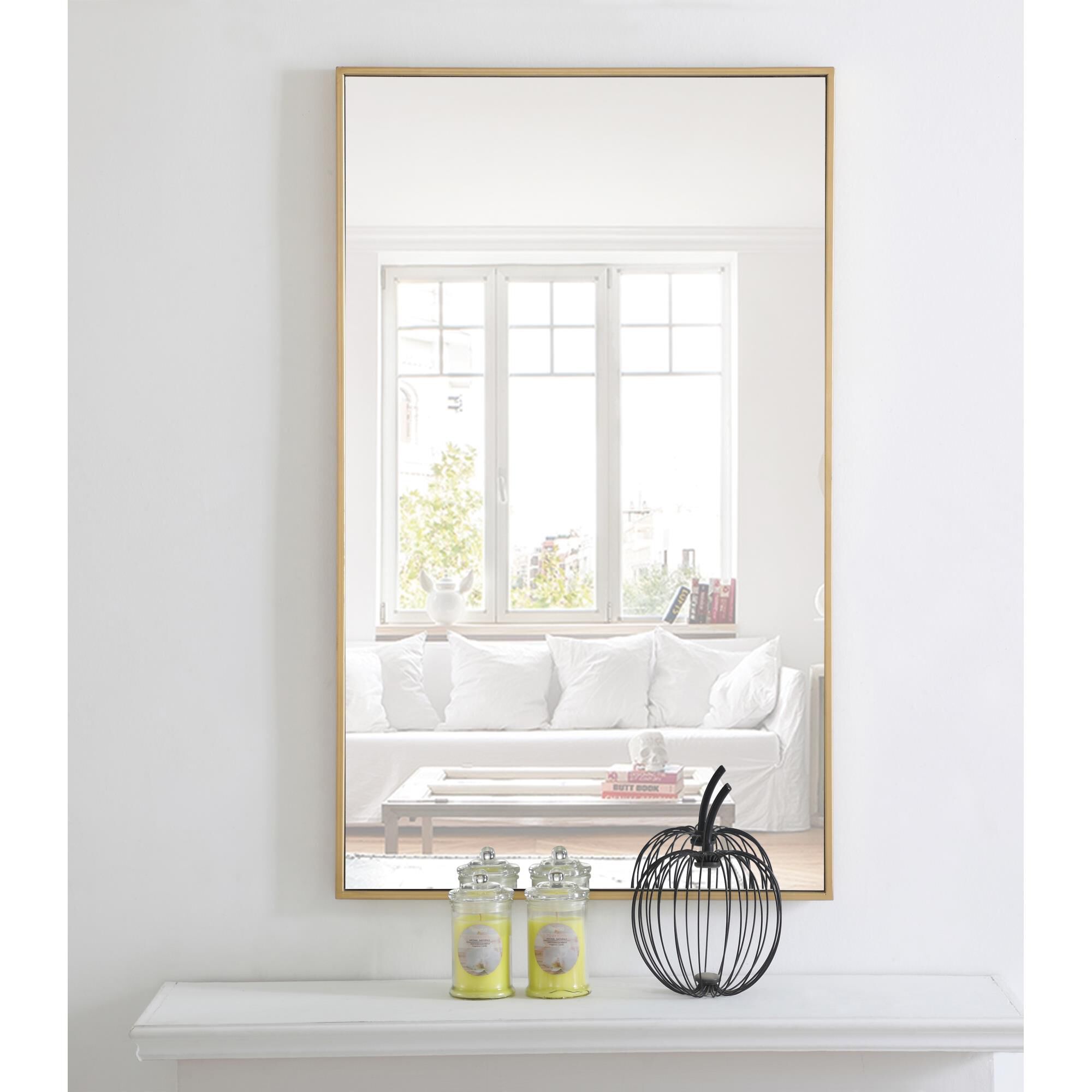 Shown in Brass finish and Clear Mirror Beveled glass