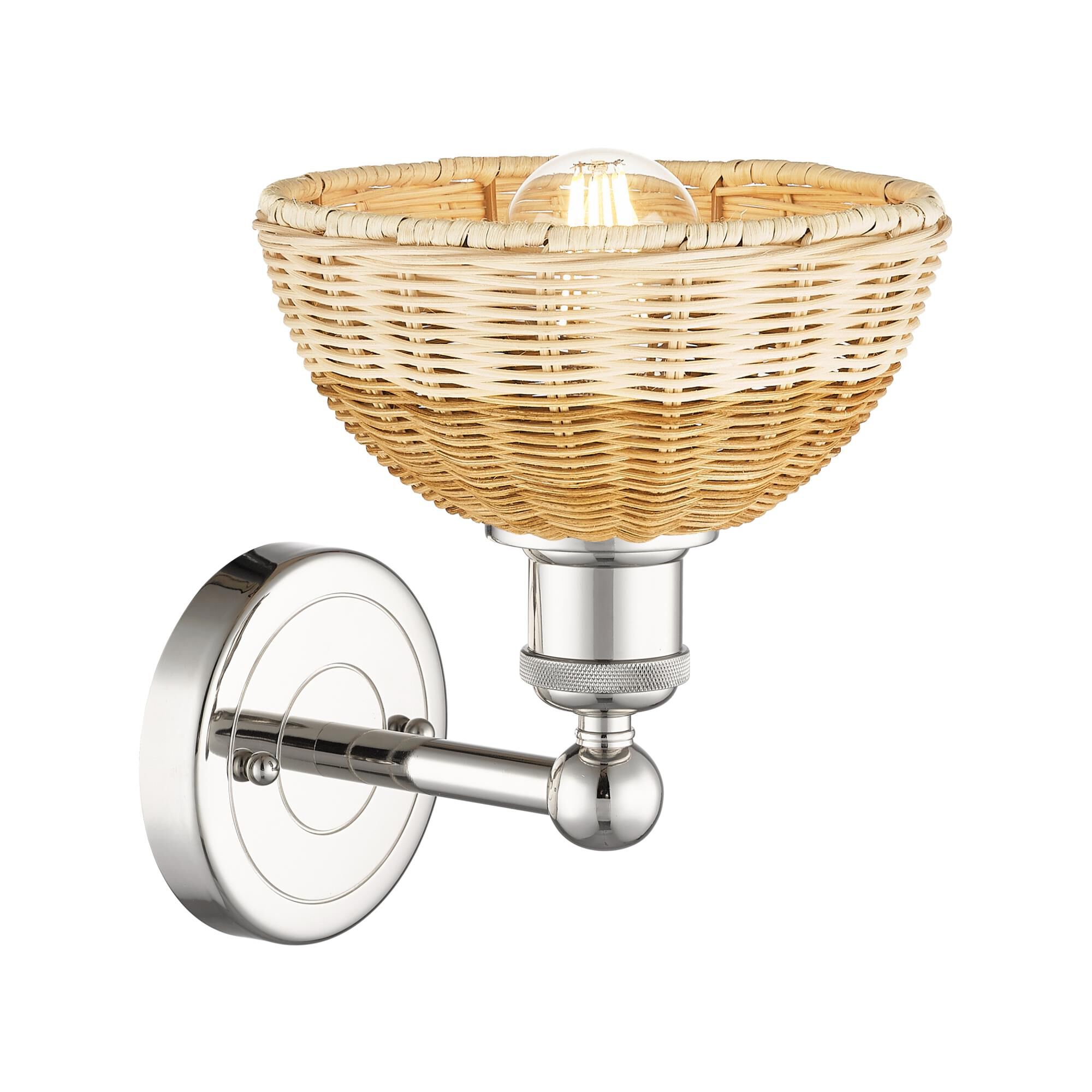 Shown in Polished Nickel finish and Natural shade