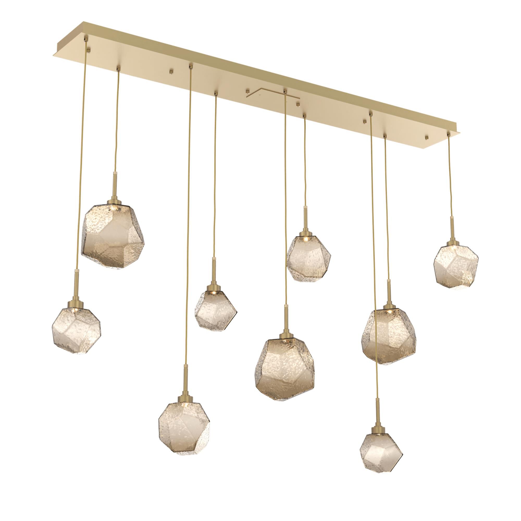 Shown in Gilded Brass finish and Bronze glass