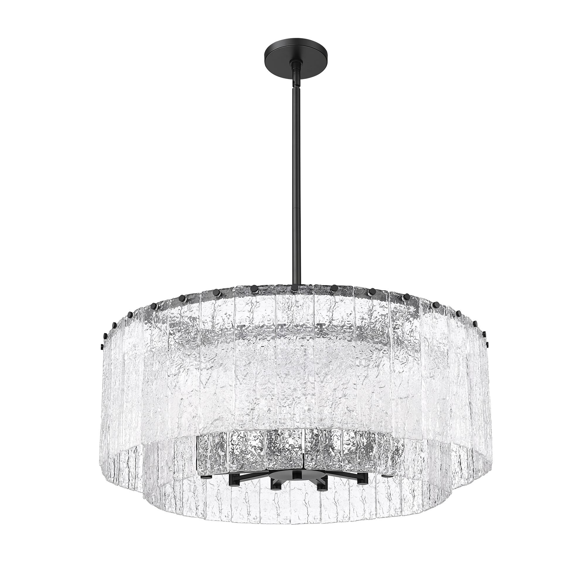 Shown in Matte Black finish and Clear glass