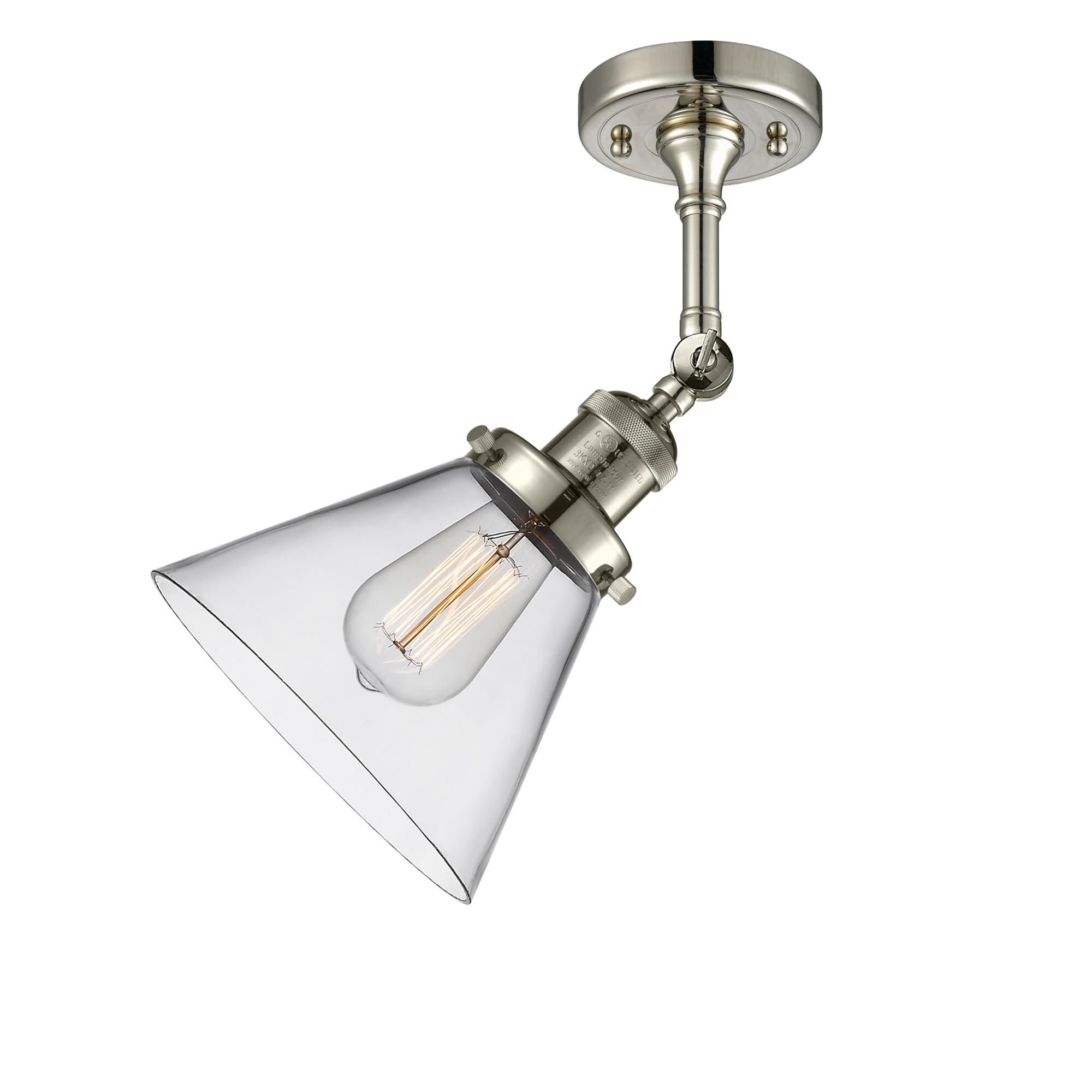 Shown in Polished Nickel finish and Clear glass