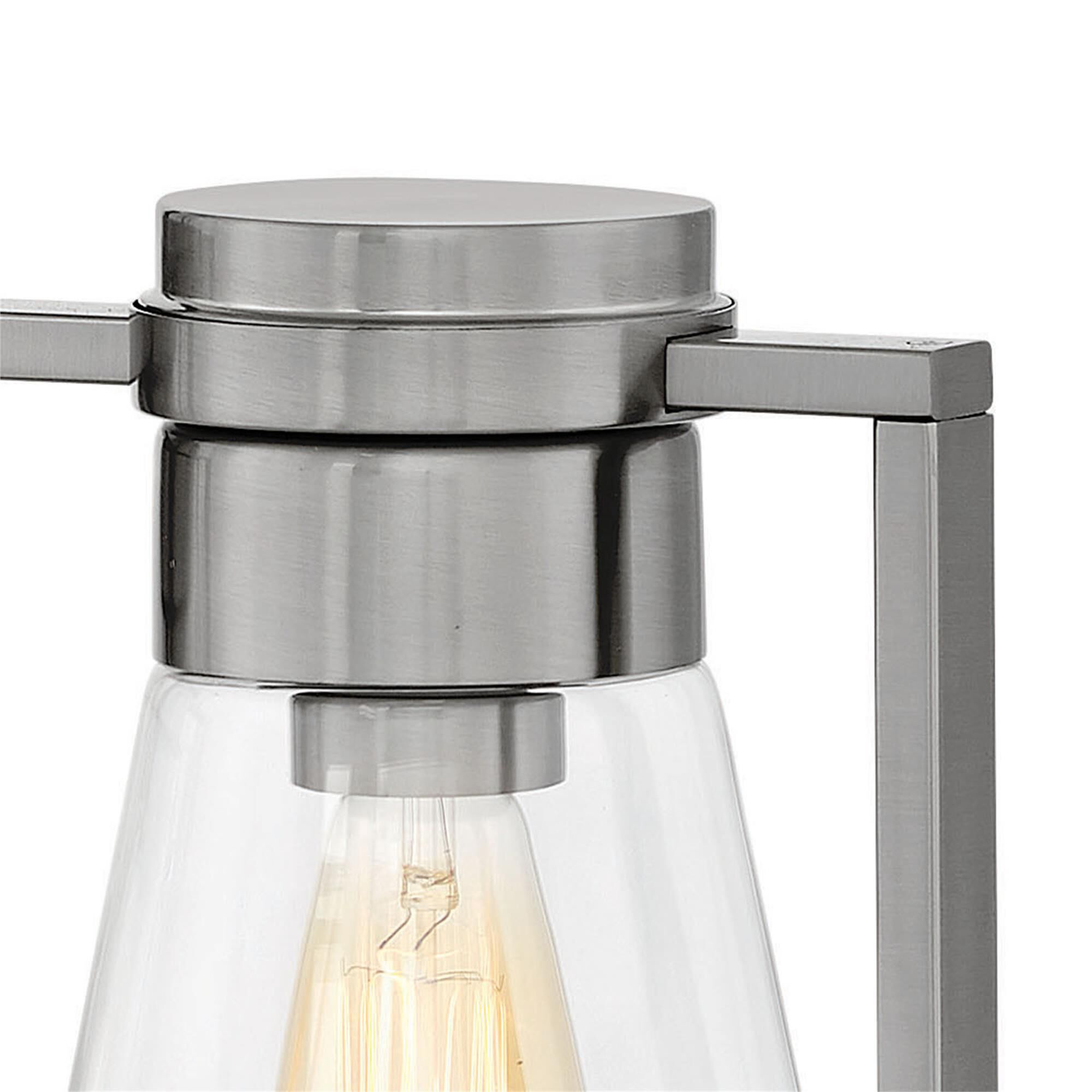 Shown in Brushed Nickel With Clear finish and Clear glass