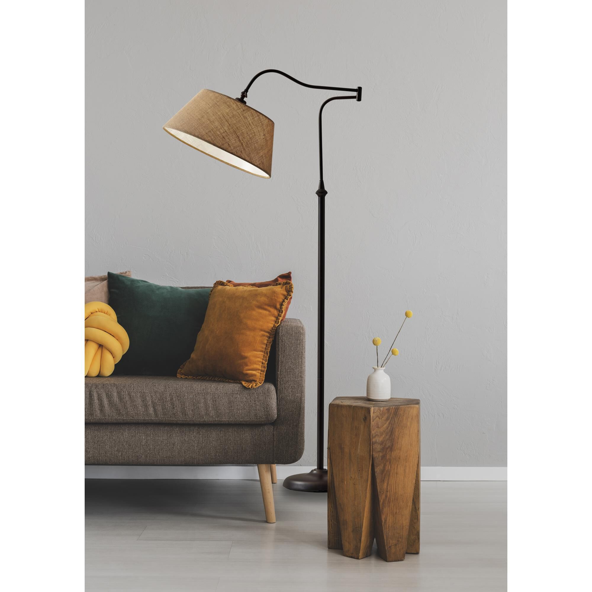 Shown in Antique Bronze finish and Khaki shade