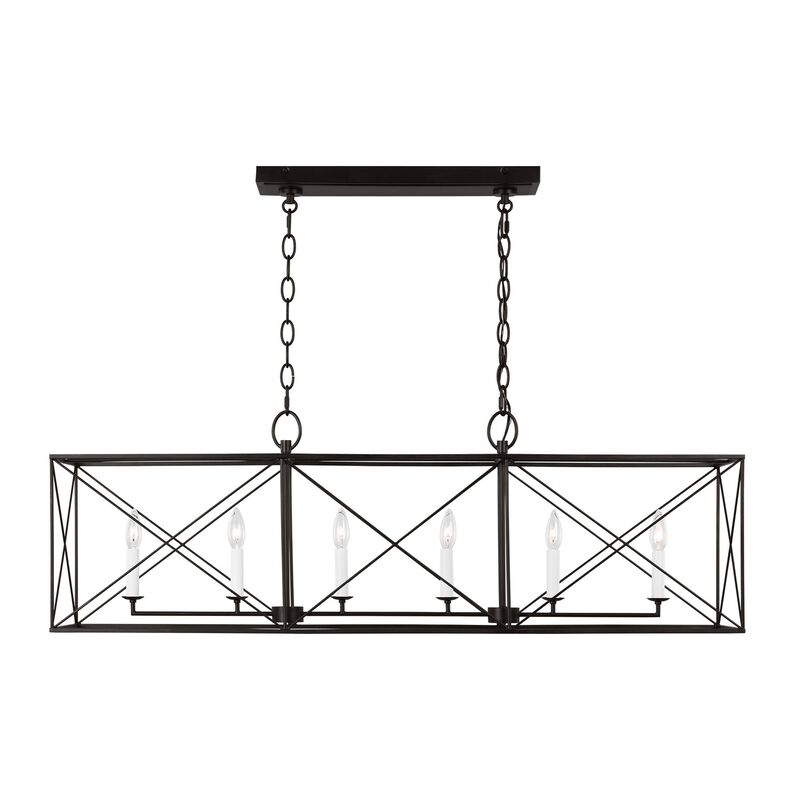 Chapman & Myers Beatrix 46 Inch 6 Light Linear Suspension Light by Visual Comfort Studio Collection