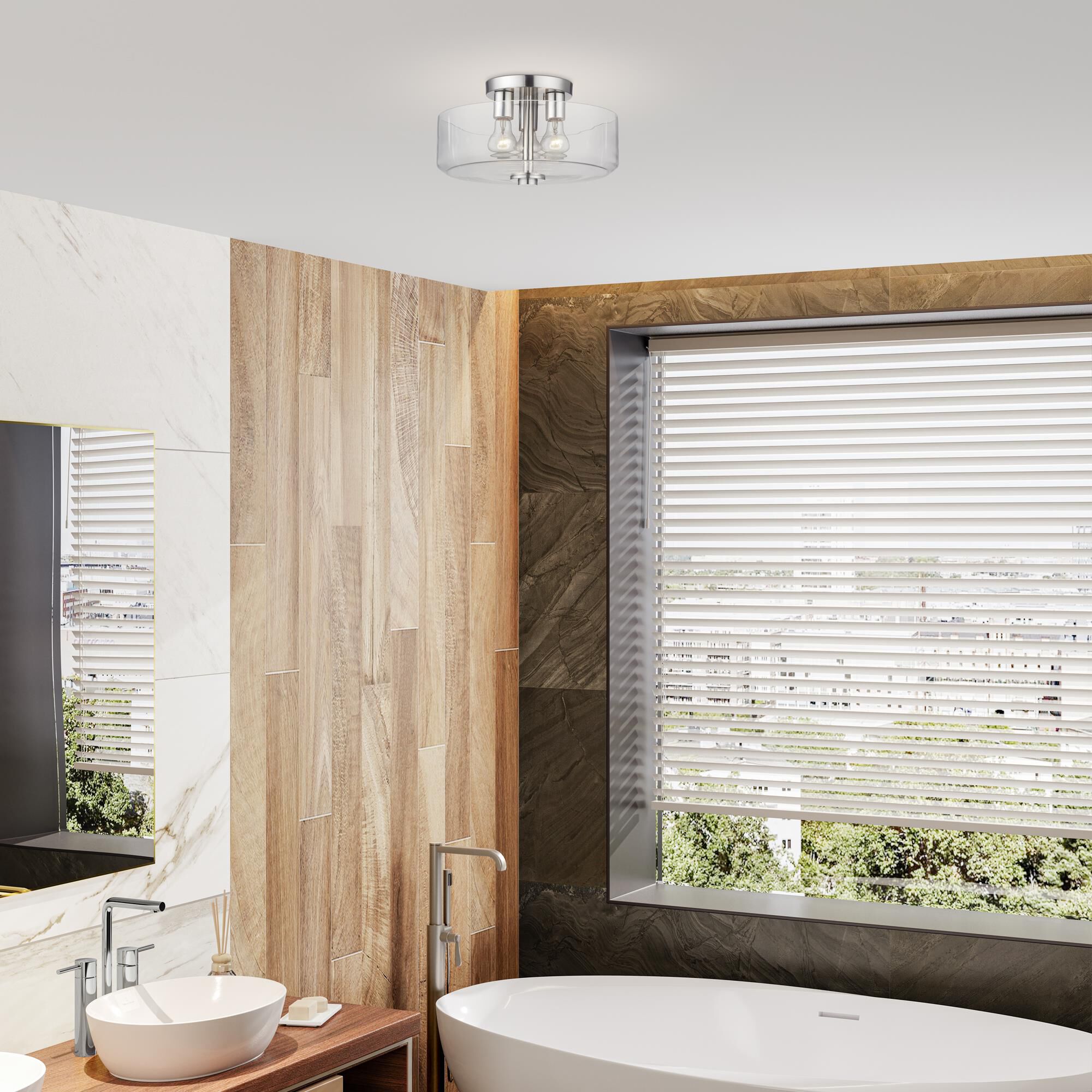 Whitworth 15 Inch Semi Flush Mount by Livex Lighting